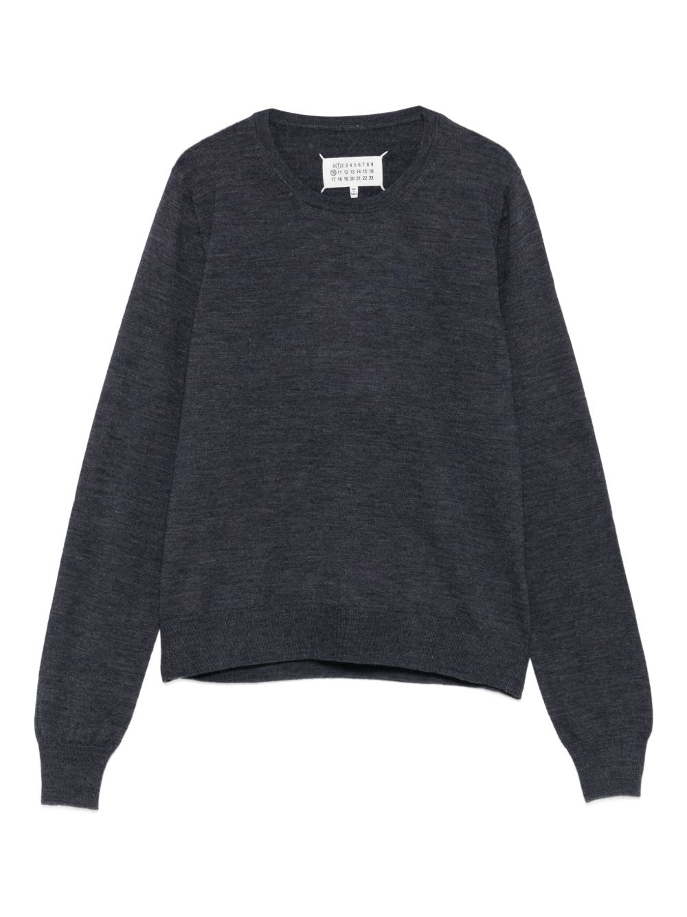 Maison Margiela Lightweight Wool Crewneck Long Sleeve Sweater In Blue