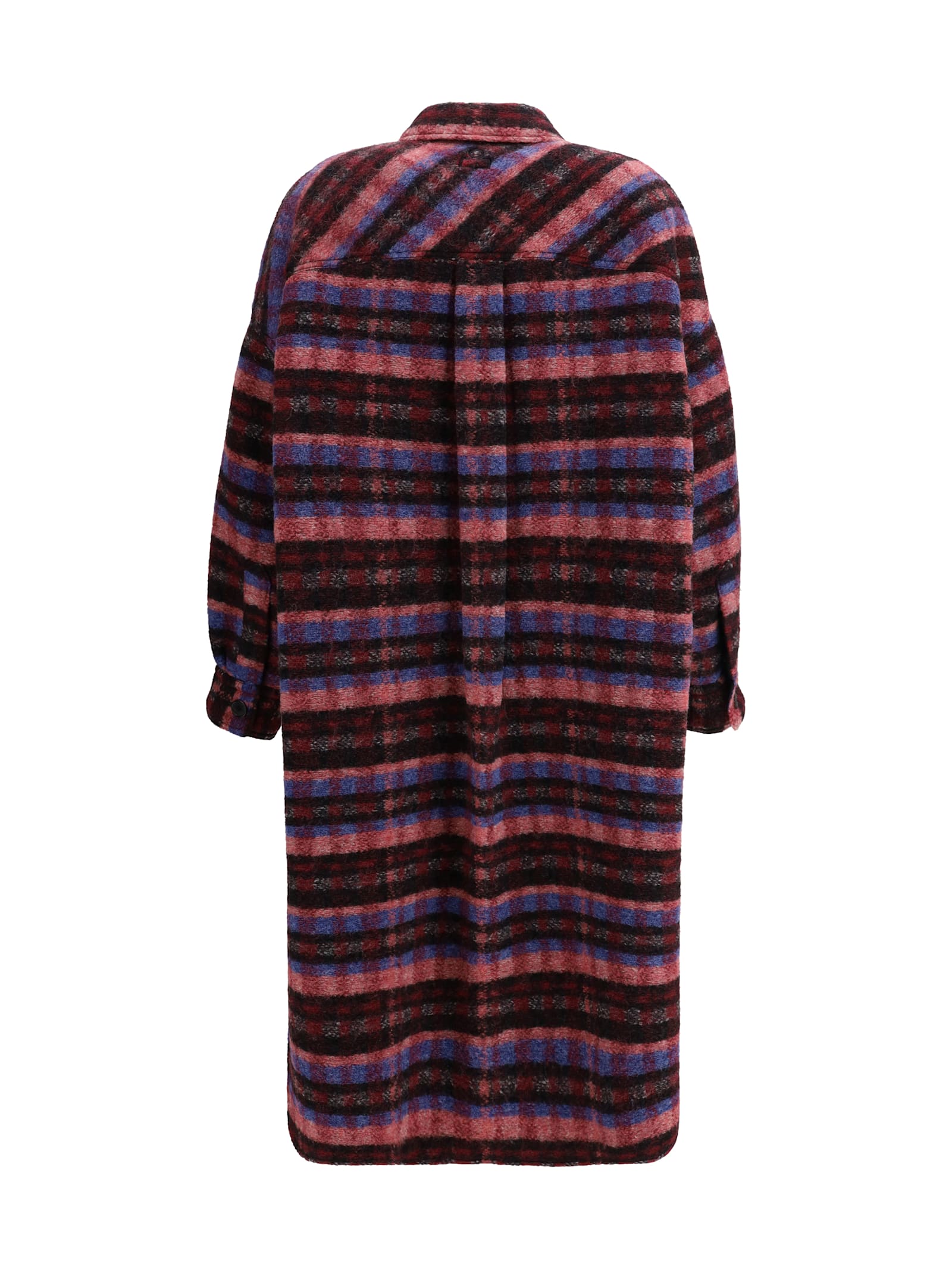 Shop Marant Etoile Fontizi Long Coat In Pink/plum