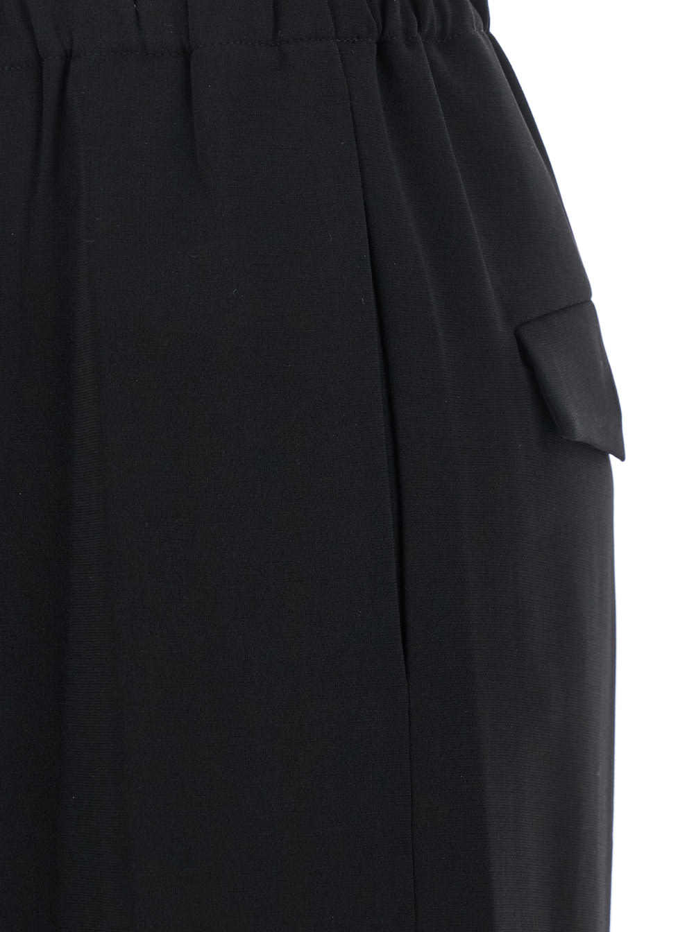Theory Black Pants With Elastic Drawstring Waist And Pences On The Front In Tech Fabric Woman In Black