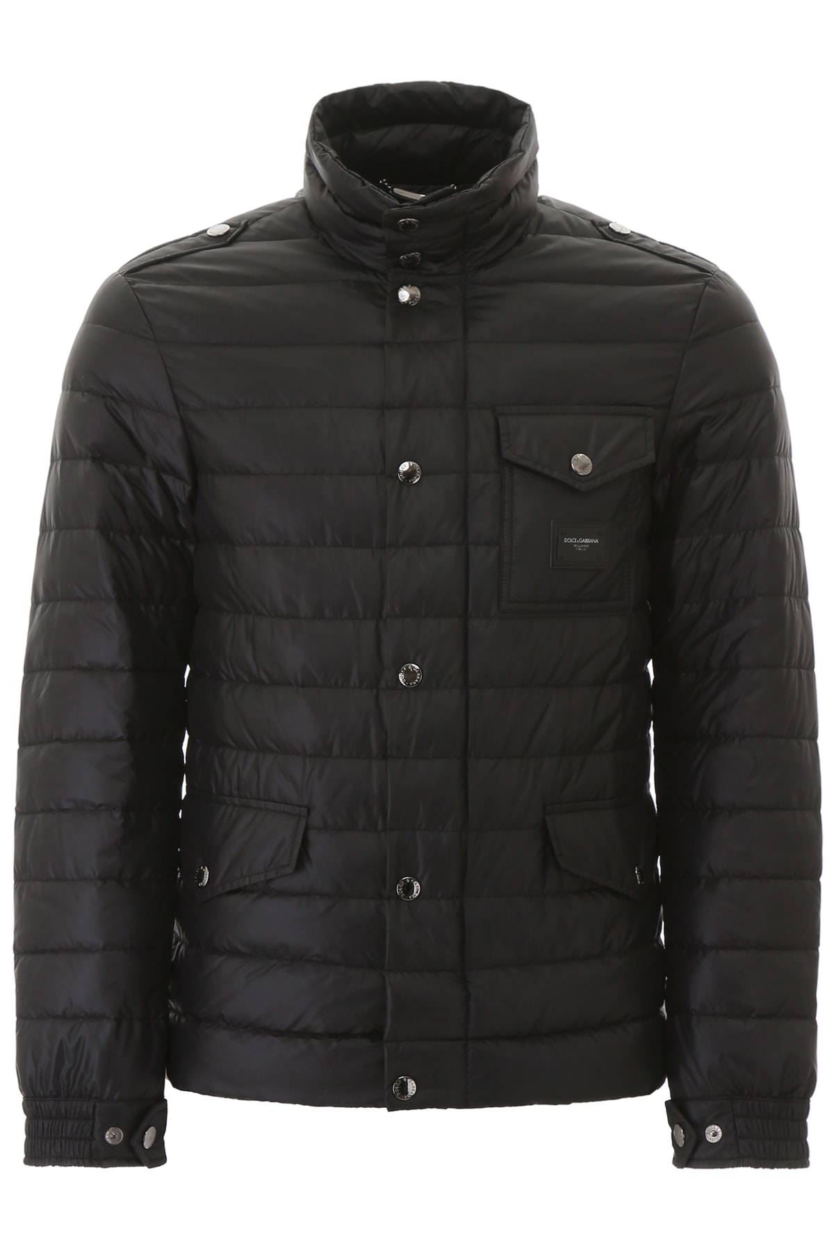 Dolce & Gabbana Quilted Puffer Jacket In Nero (black)
