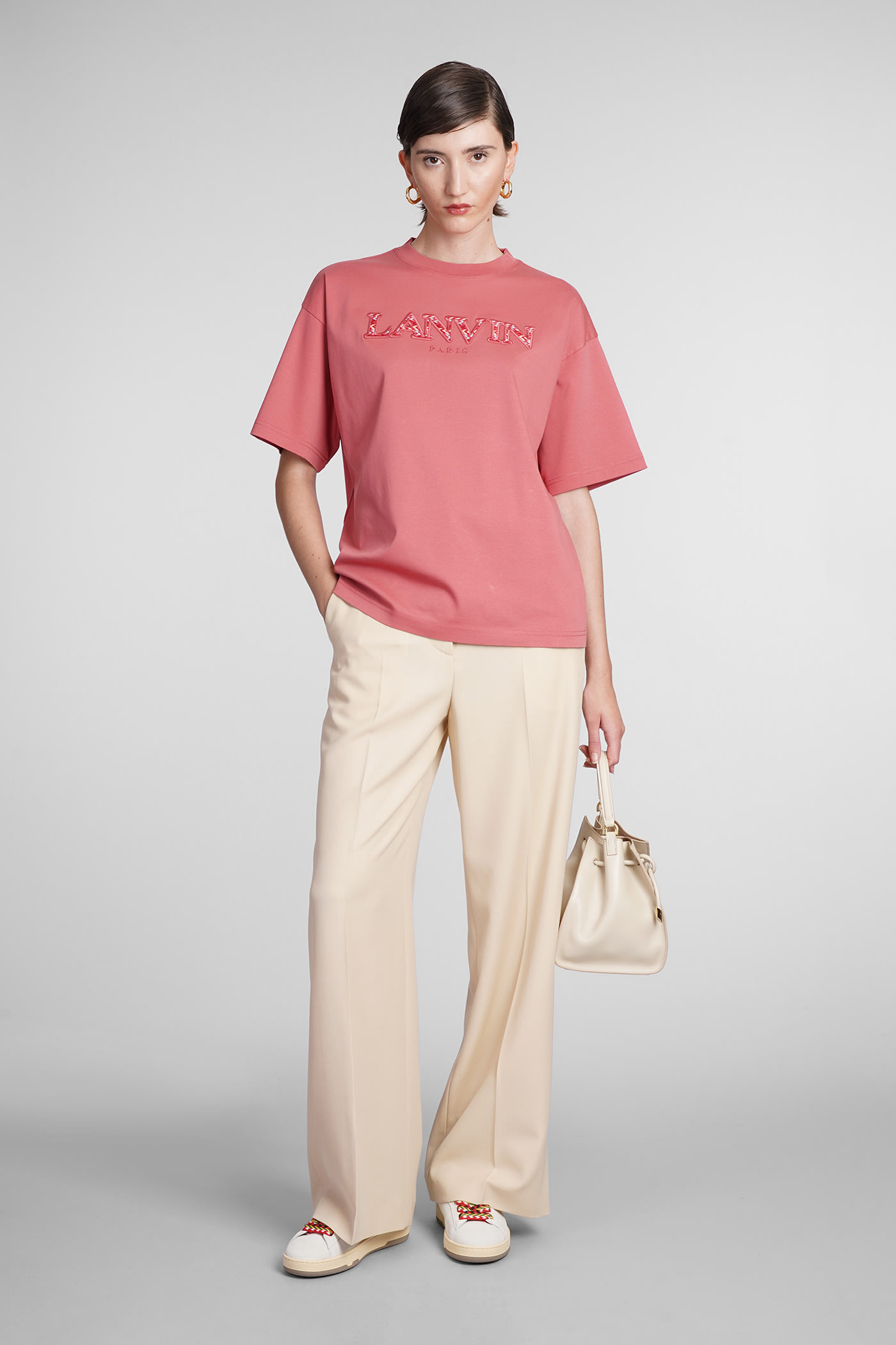 Shop Lanvin T-shirt In Rose-pink Cotton