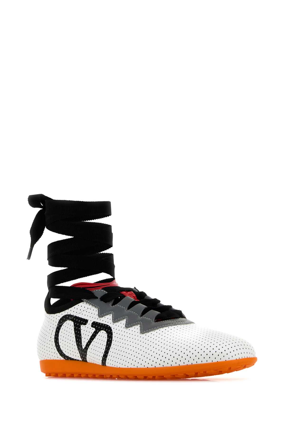 Valentino Chromathon Low-top Sneakers In Perforated Leather In Multicolour