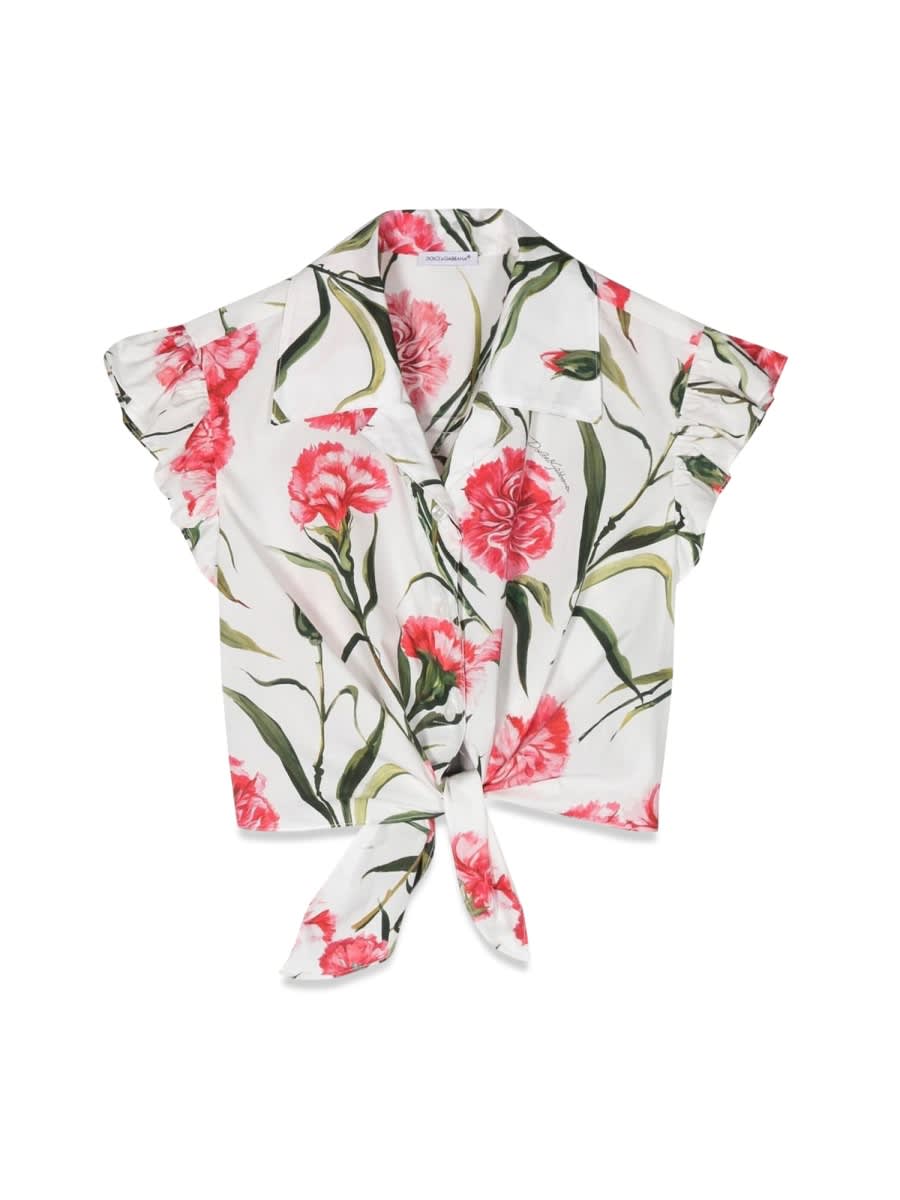 Dolce & Gabbana Shirt S/m Carnations In Multicolour