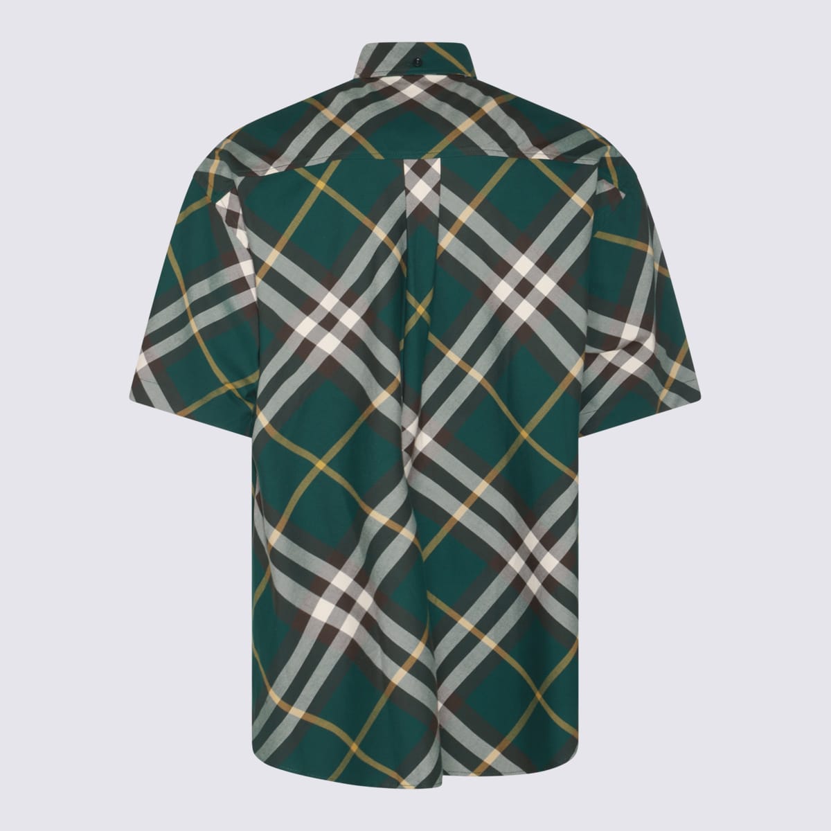 Shop Burberry Green Cotton Shirt In Ivy Ip Check