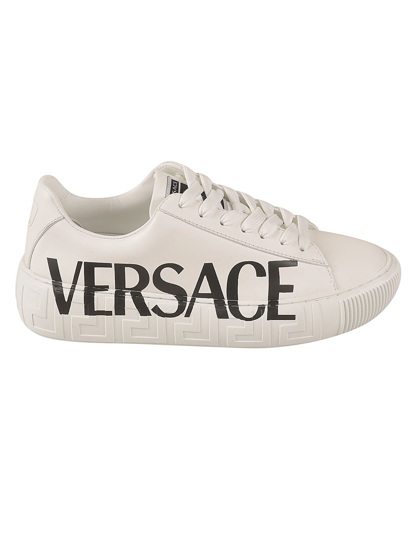 Versace Logo Print Embossed Sole Sneakers