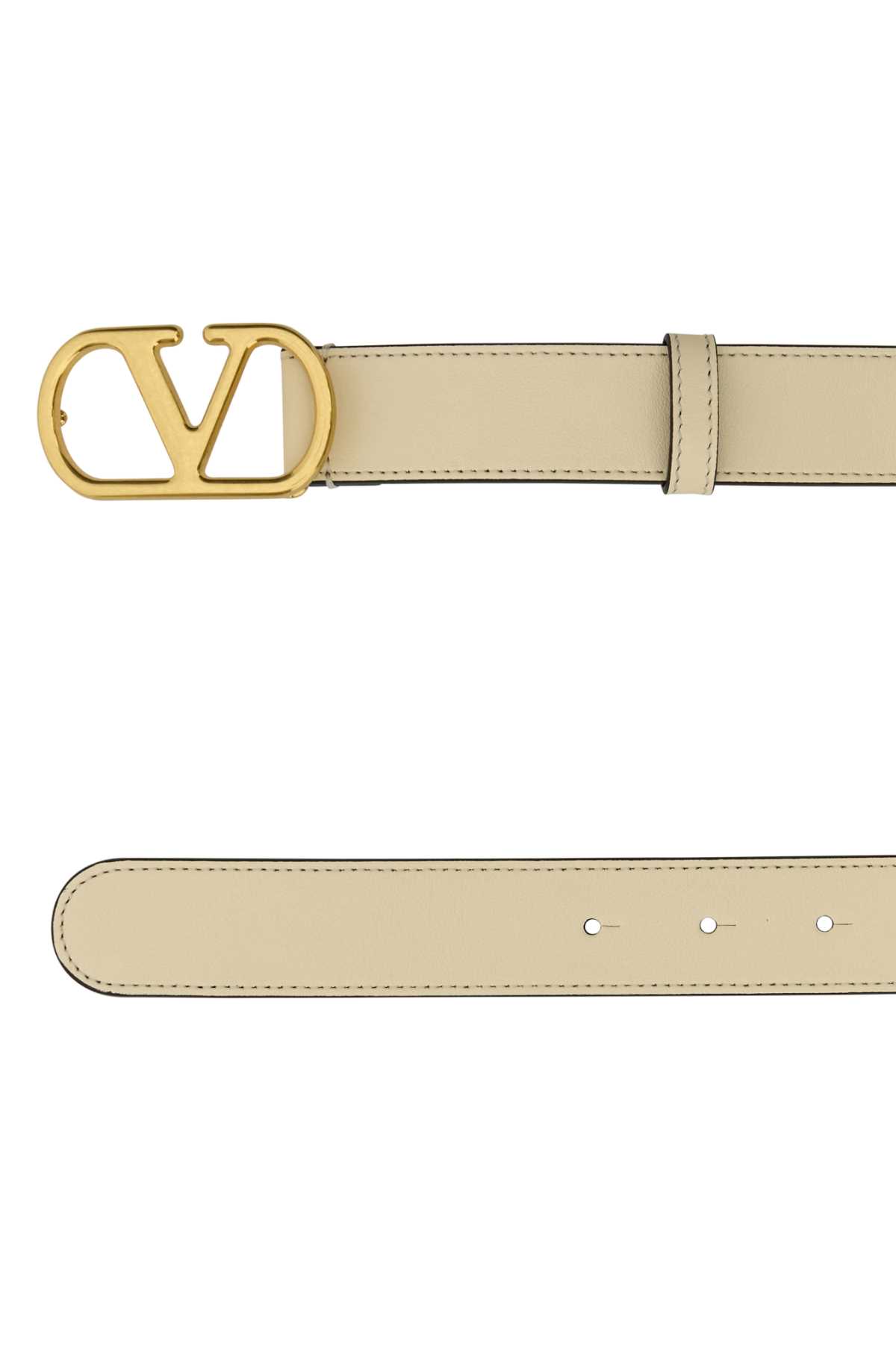 Valentino Garavani Vlogo Signature Leather Belt In White