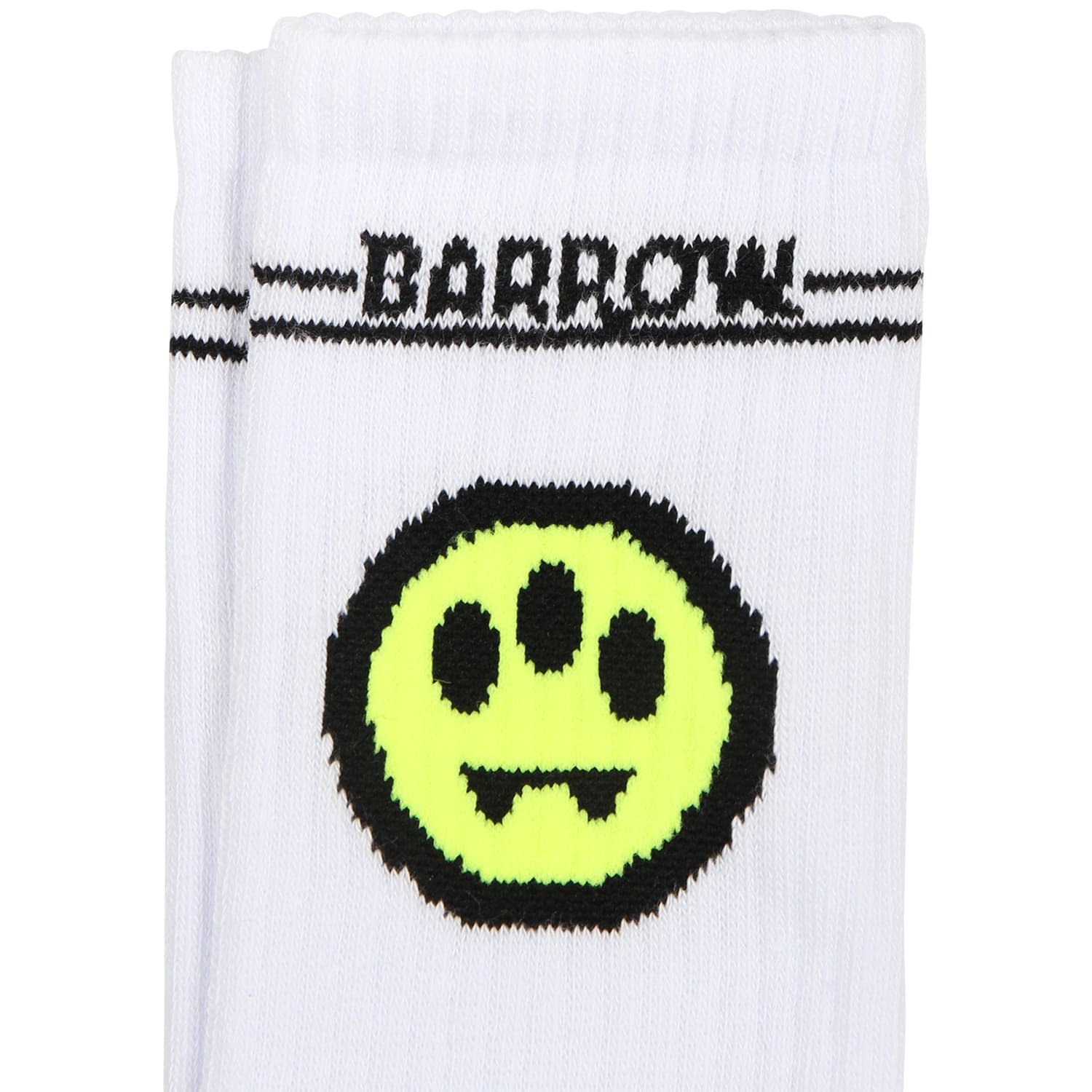 Shop Barrow White Socks For Kids With Logo And Smiley In Bianco