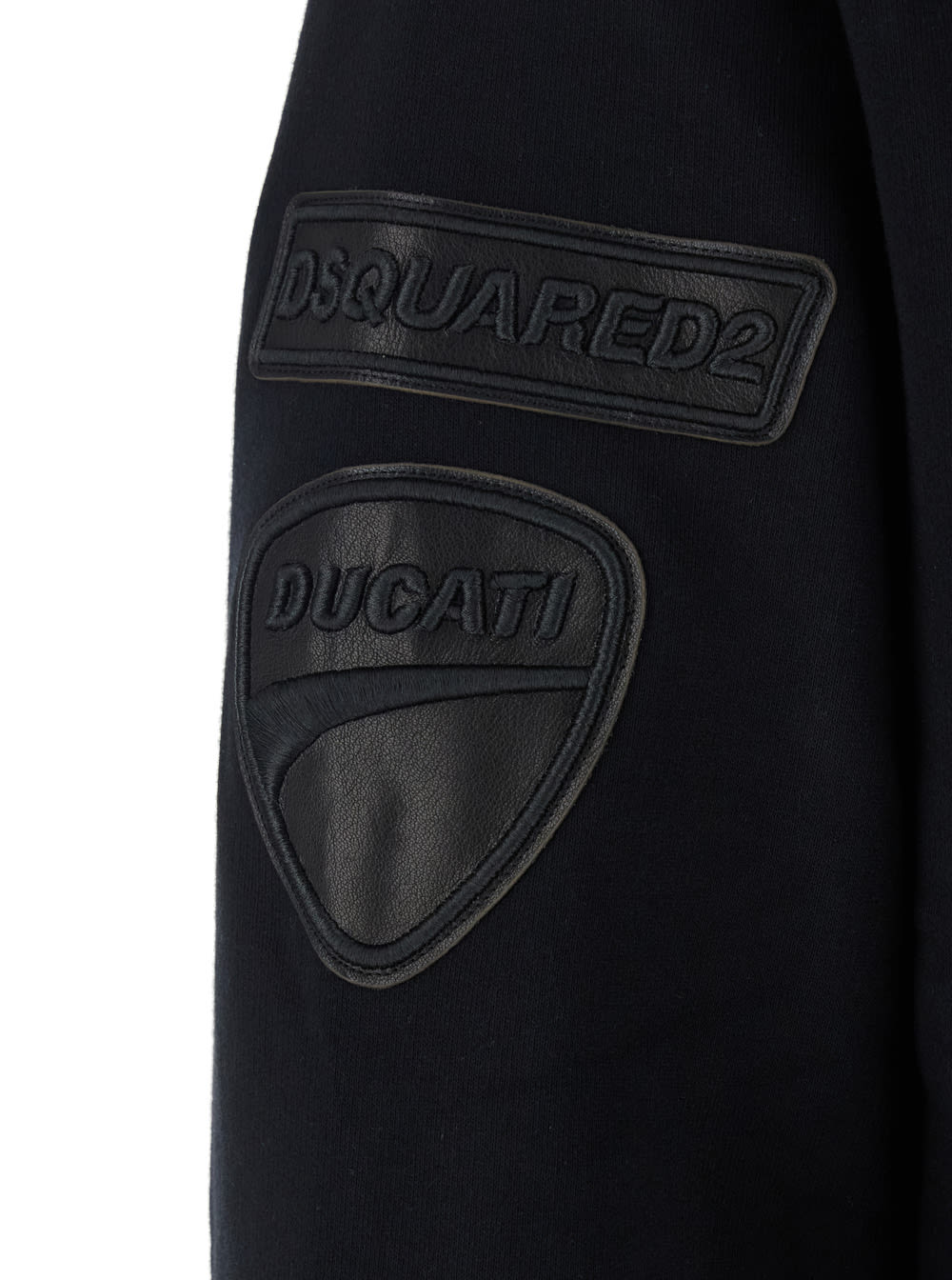 Dsquared2 'ducati X D2' Black Sweatshirt With Drawstring Hood And Maxi Logo Lettering On The Rear In Cotton Ma In Black
