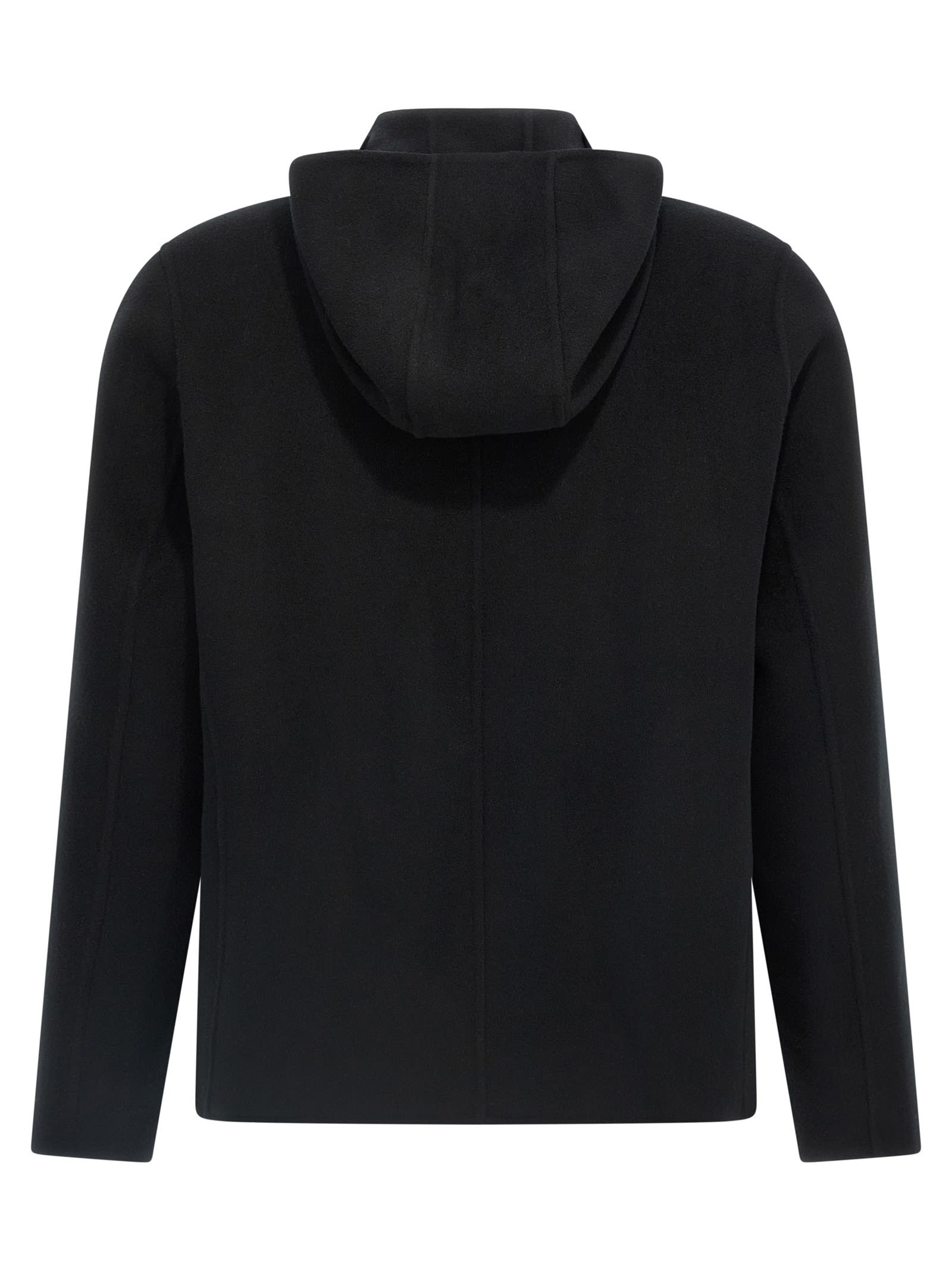 Giorgio Brato Classic-collar Wool-blend Overshirt In Black