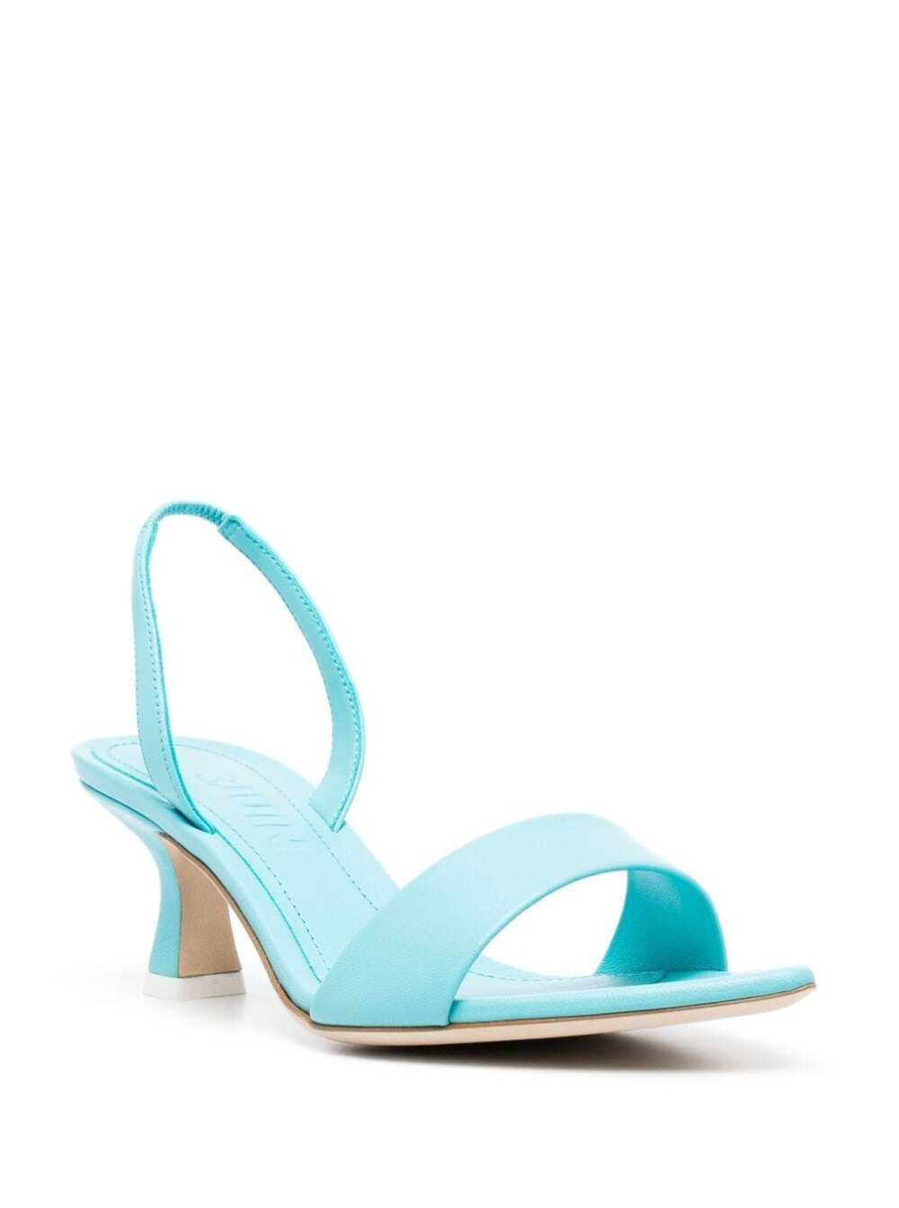 Shop 3juin Orchid Light Blue Pointed Sandals In Leather Woman