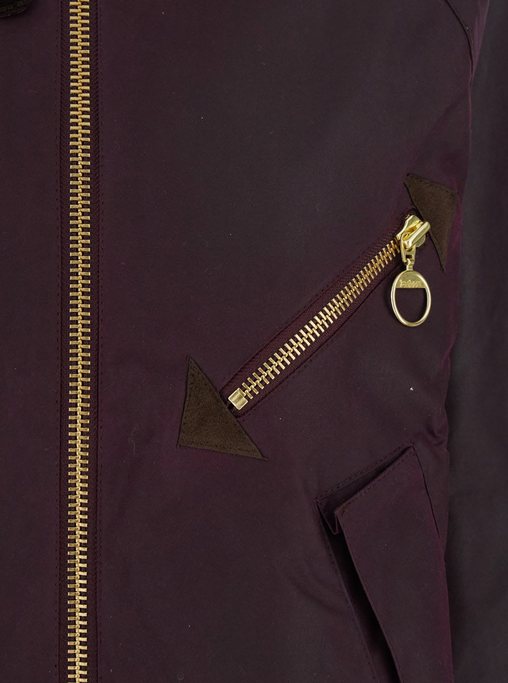 Barbour Shade Of Purple Jacket With A Ribbed Collar In Burgundy