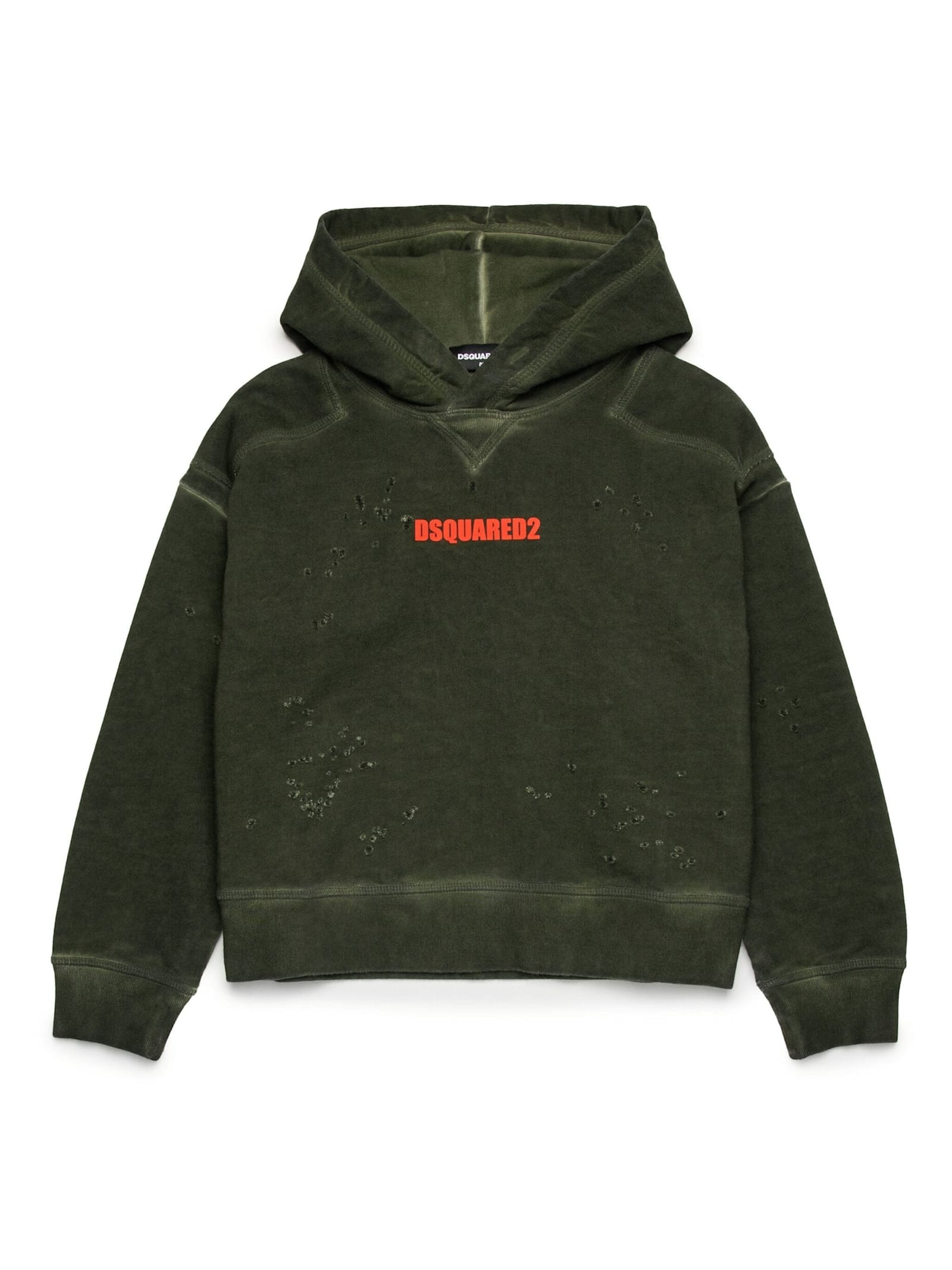 Dsquared2 Logo-print Cotton Hoodie In Green