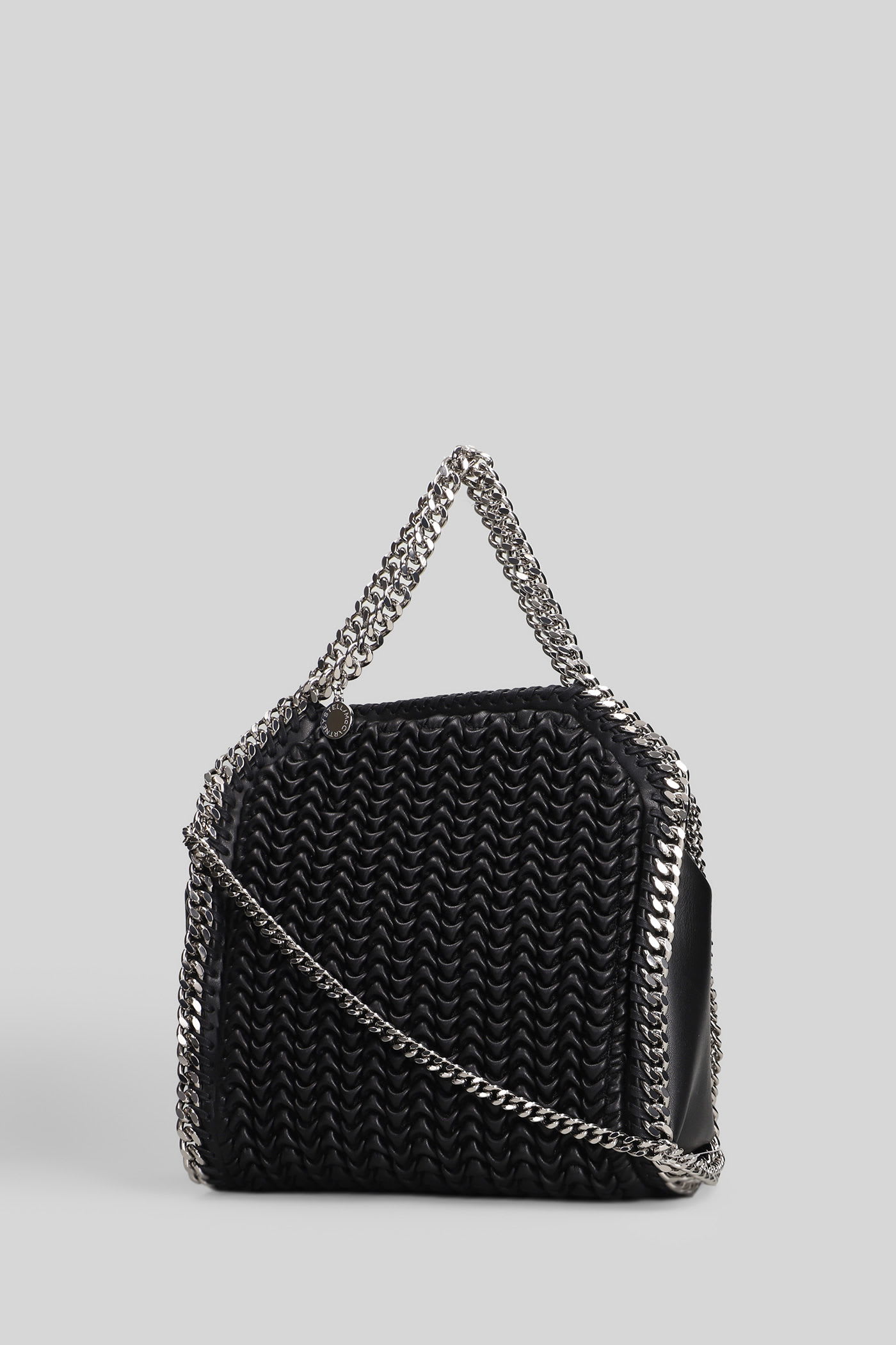 Stella Mccartney Falabella Mini Shoulder Bag In Black Polyester In Black