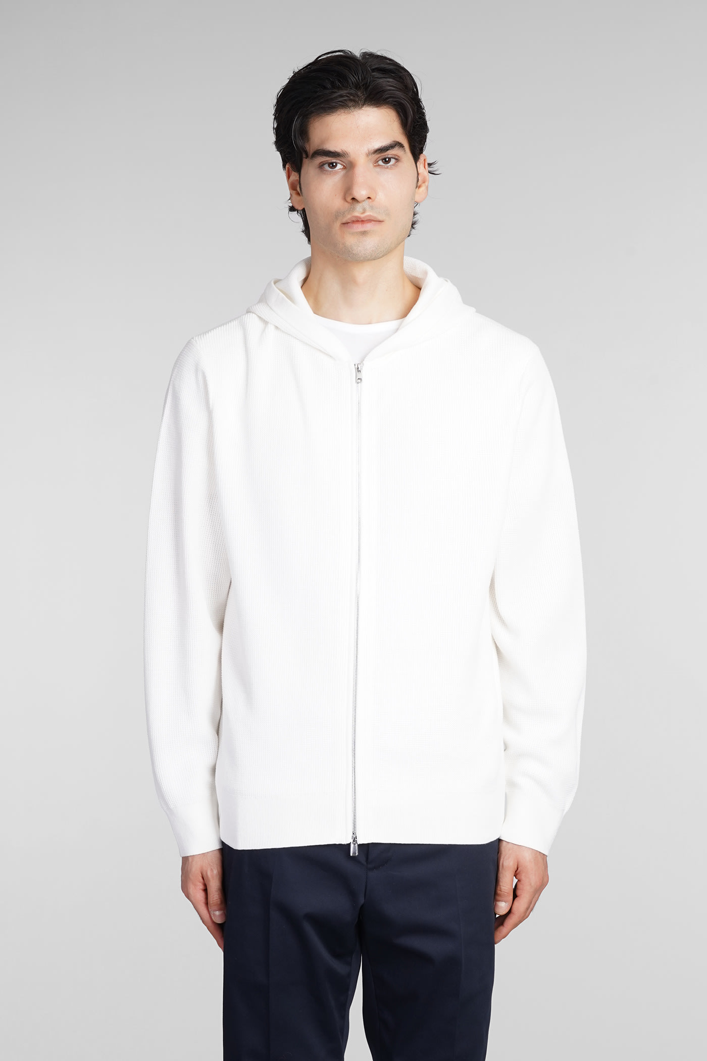 Theory Myhlo Fz Sweatshirt In White Cotton
