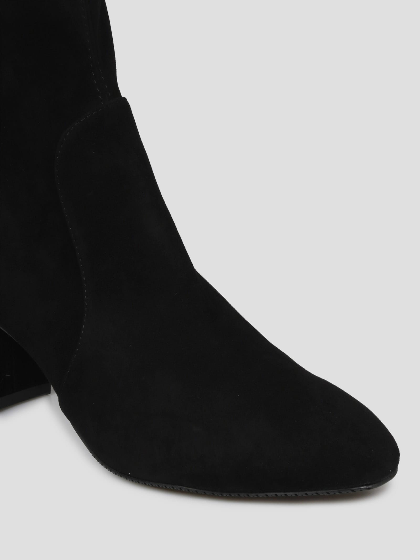 Stuart Weitzman Yuliana 60 Suede Leather Ankle Boot In Black