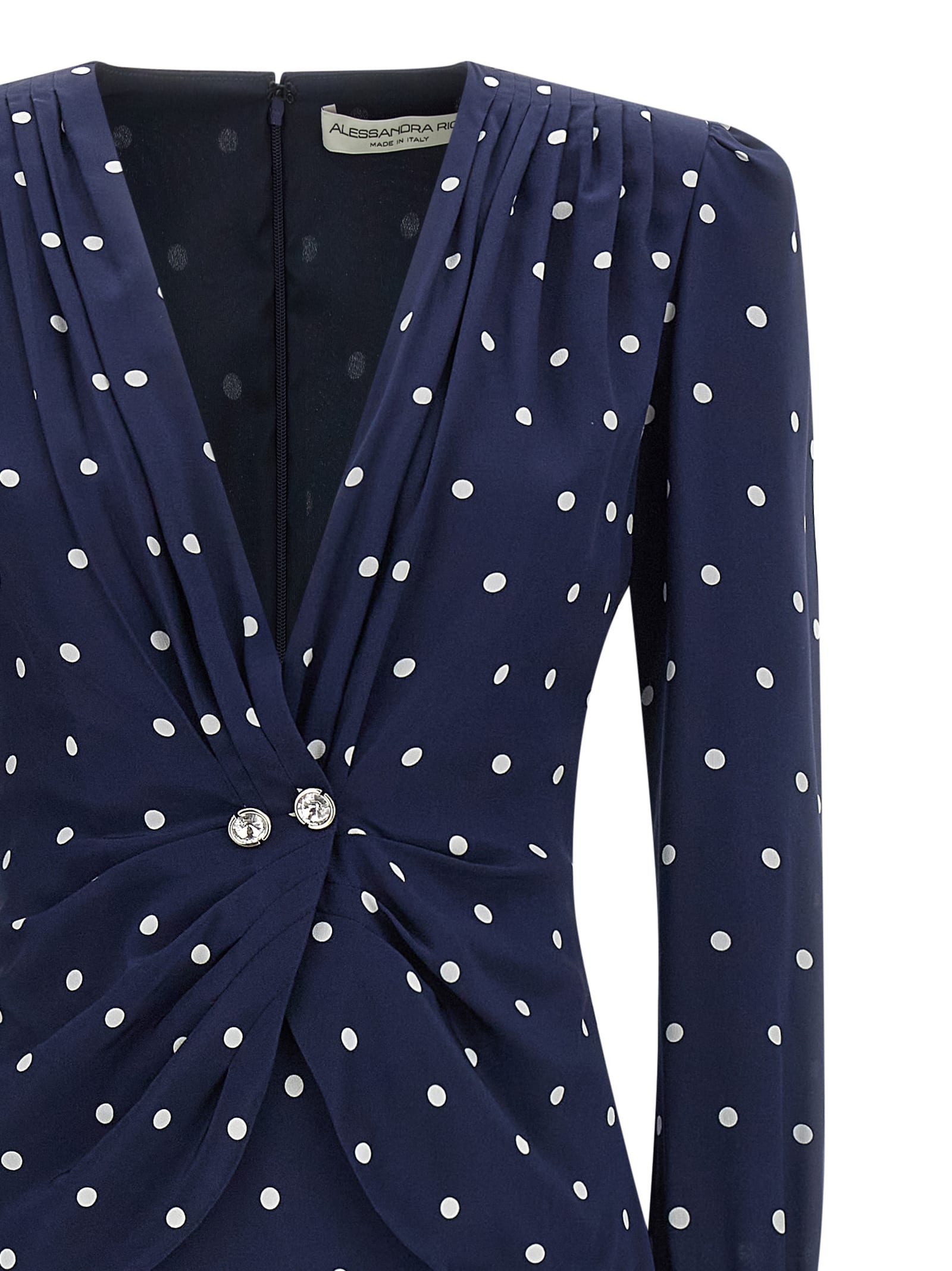 Alessandra Rich Polka Dot Dress In Multi