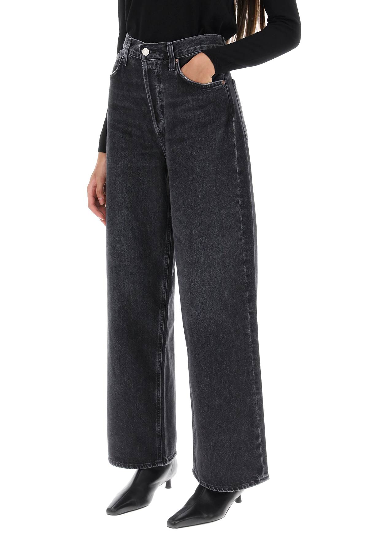 Agolde Black Low Slung Baggy Jeans In Grey | ModeSens