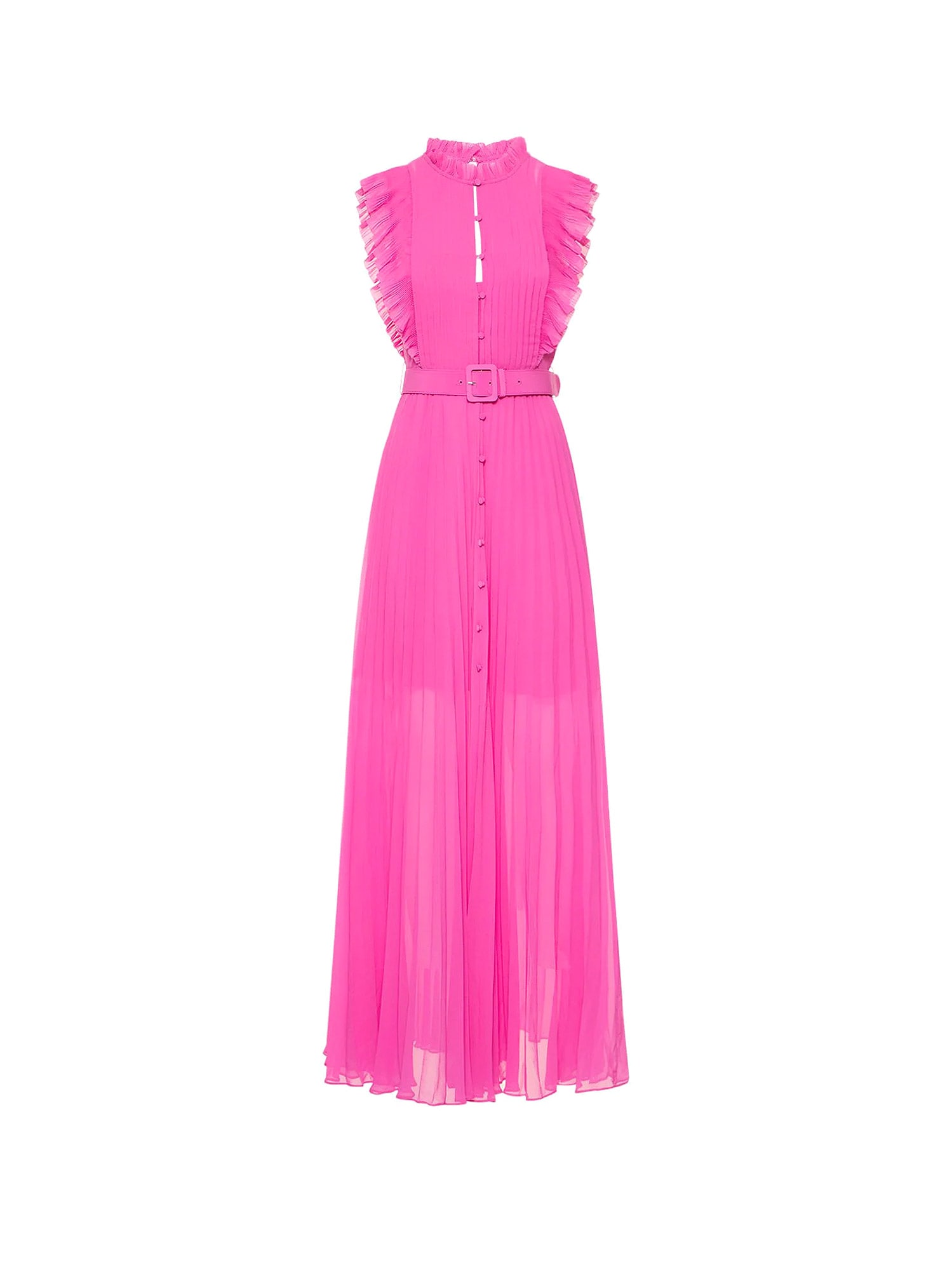 Self-portrait Midi Chiffon Pink Dress In Pink