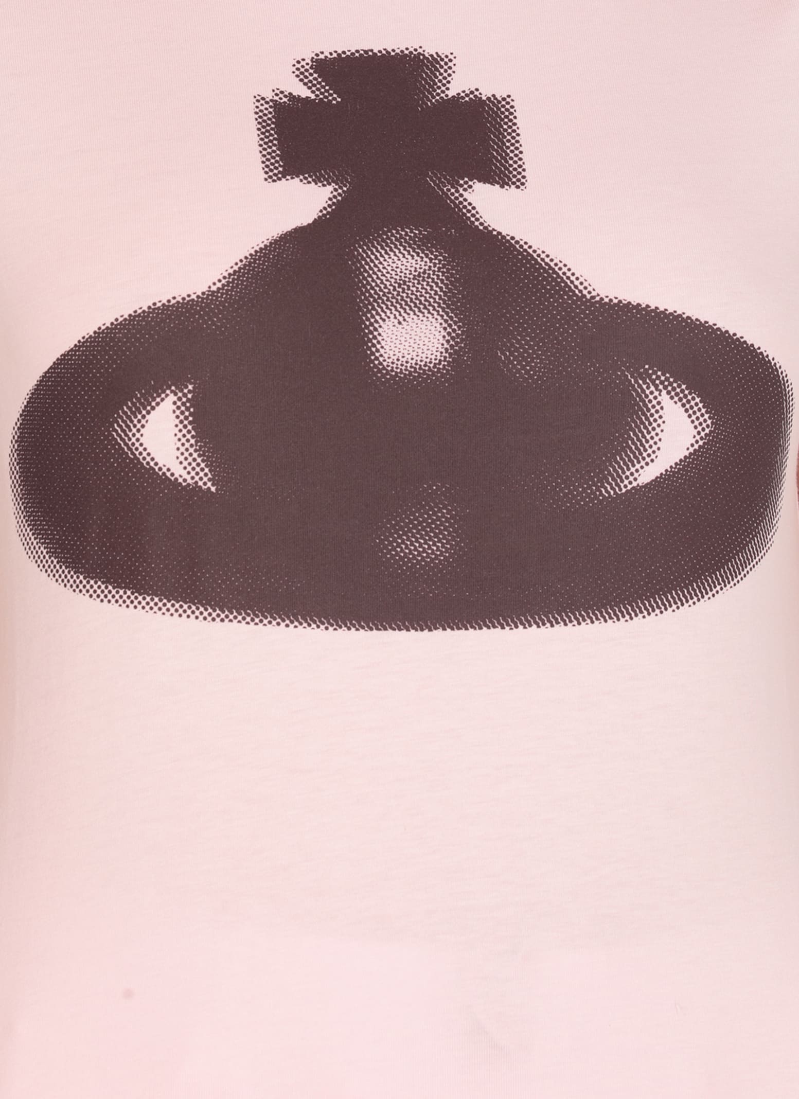 Vivienne Westwood Crew Neck Graphic Print Spray-paint Effect Top In Pink