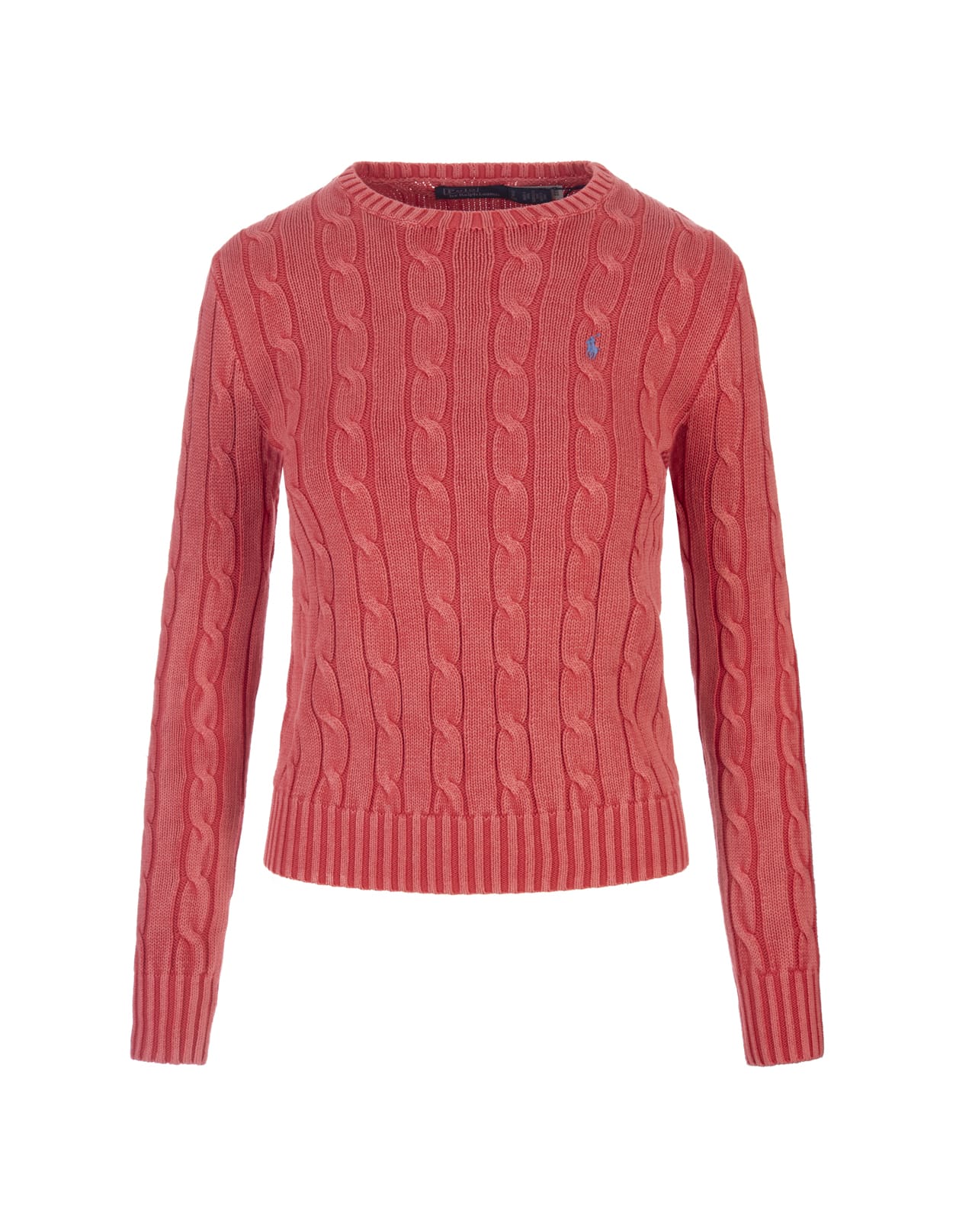 Coral Cable Cotton Sweater
