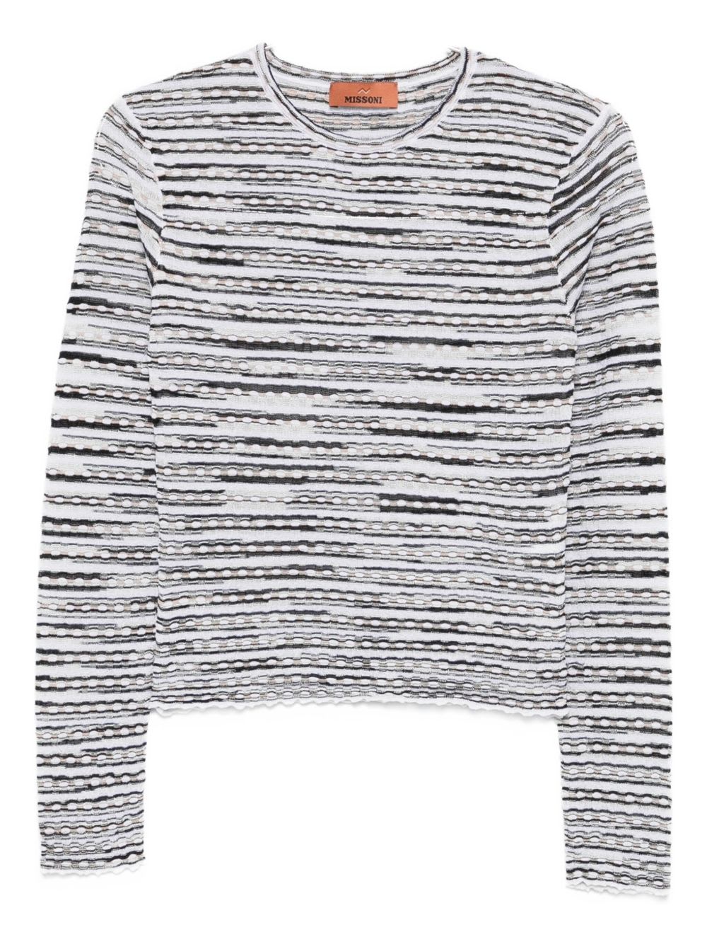 Missoni Wool Blend Crewneck Sweater In Sand