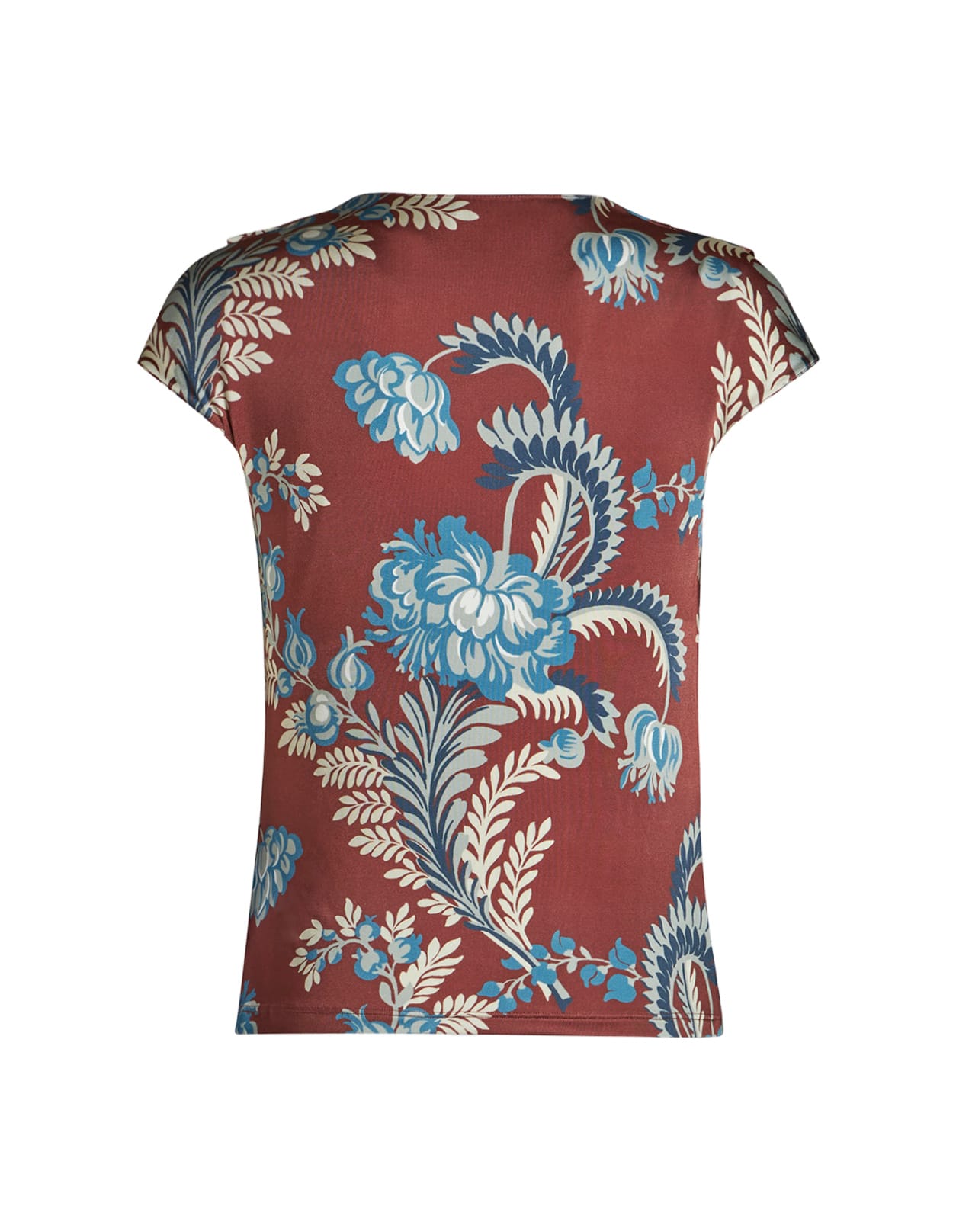 Shop Etro Burgundy Printed Jersey Top In Red