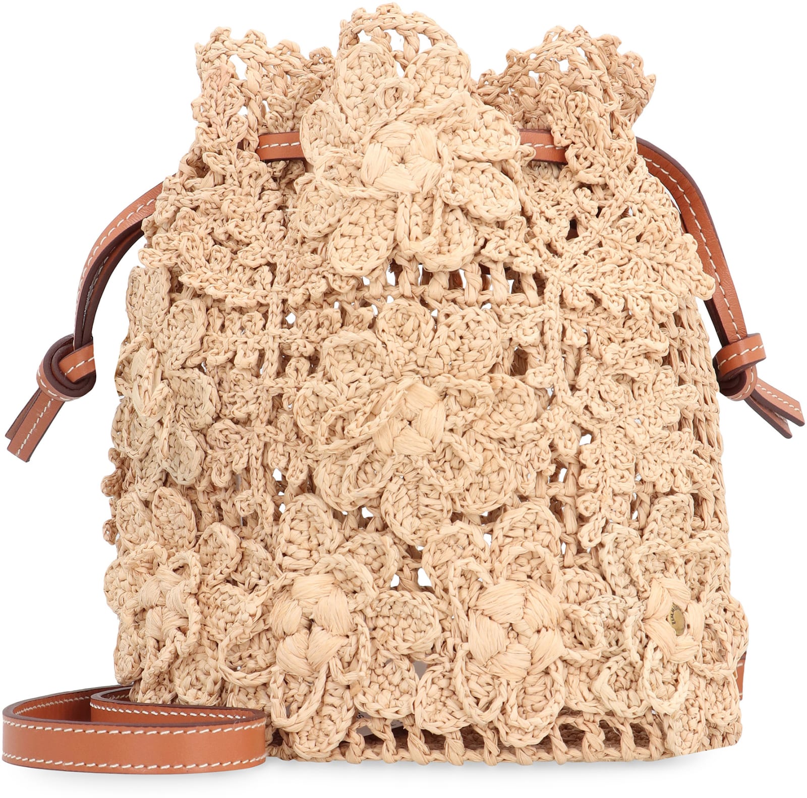 Shop Zimmermann Raffia Bucket Bag In Natural