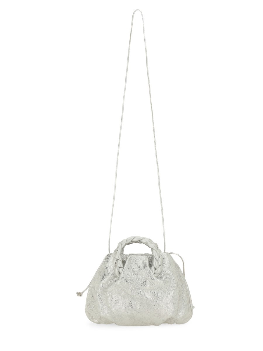 Hereu Metallic Cross-body Bag Braided Handle In White