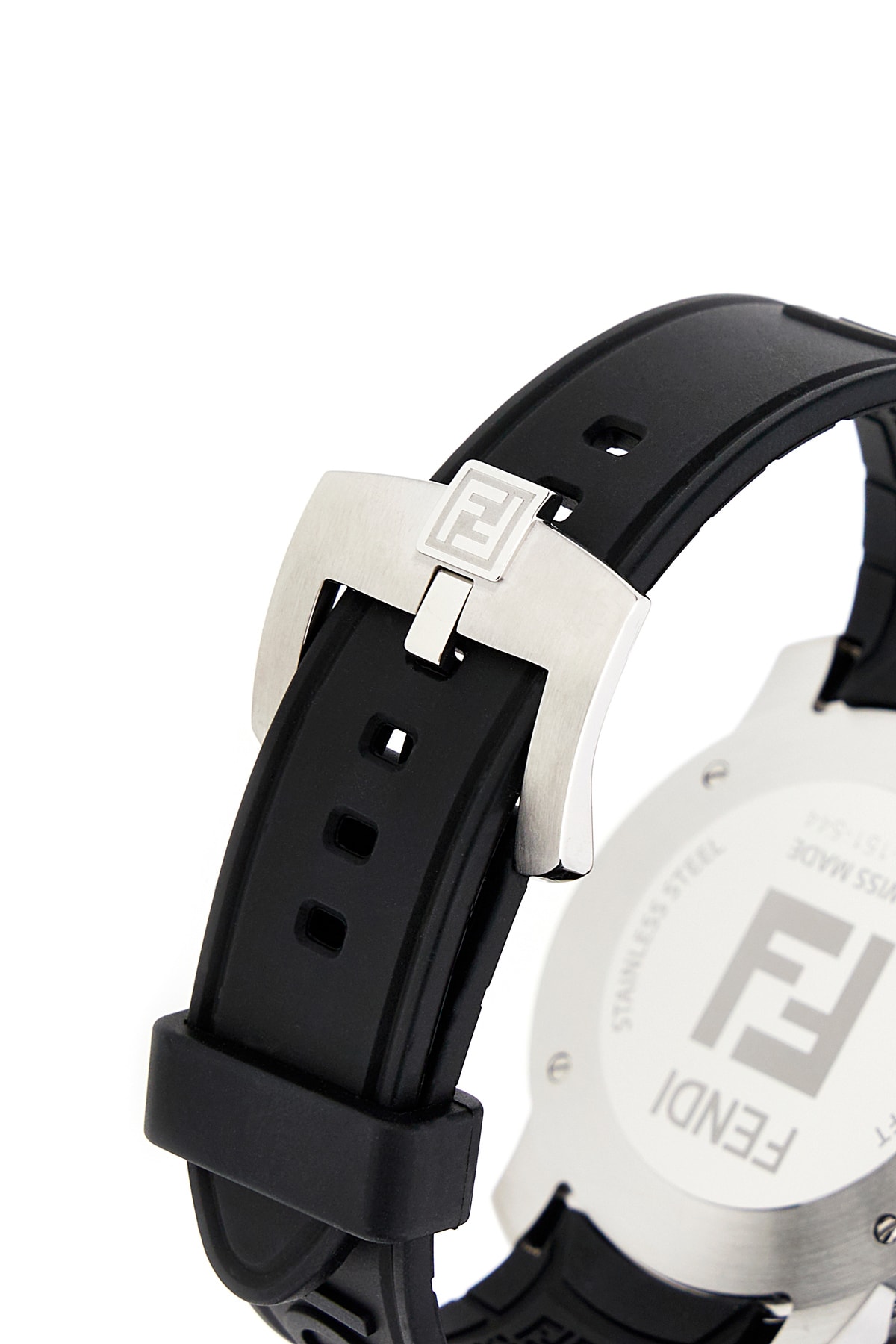 Shop Fendi Black Stainless Steel And Rubber Fendastic Watch In F0qz1