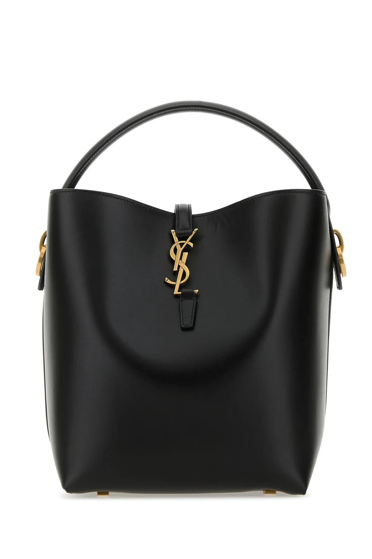 Saint Laurent Black Leather Le 37 Bucket Bag In Nero