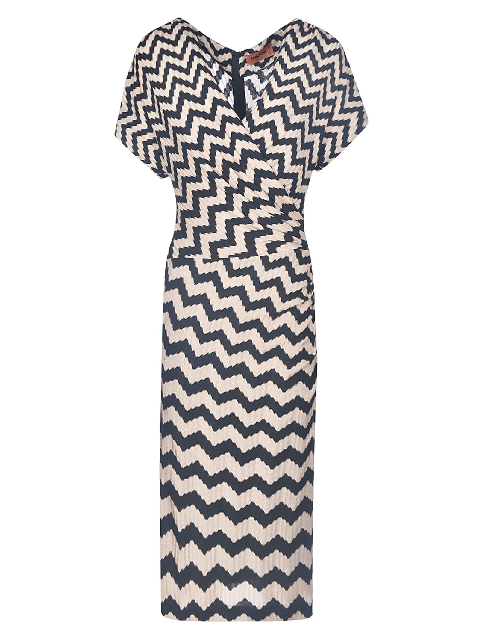 Shop Missoni Zig-zag Stripe Wrap Dress  In Multicolor