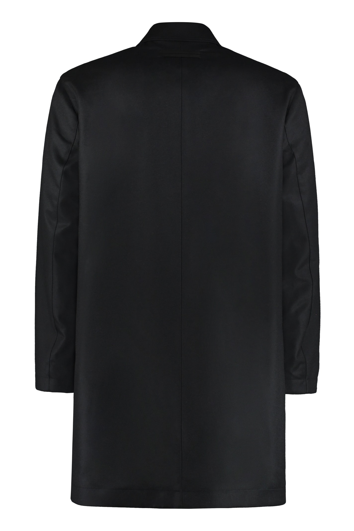 Zegna Wool Coat In Black