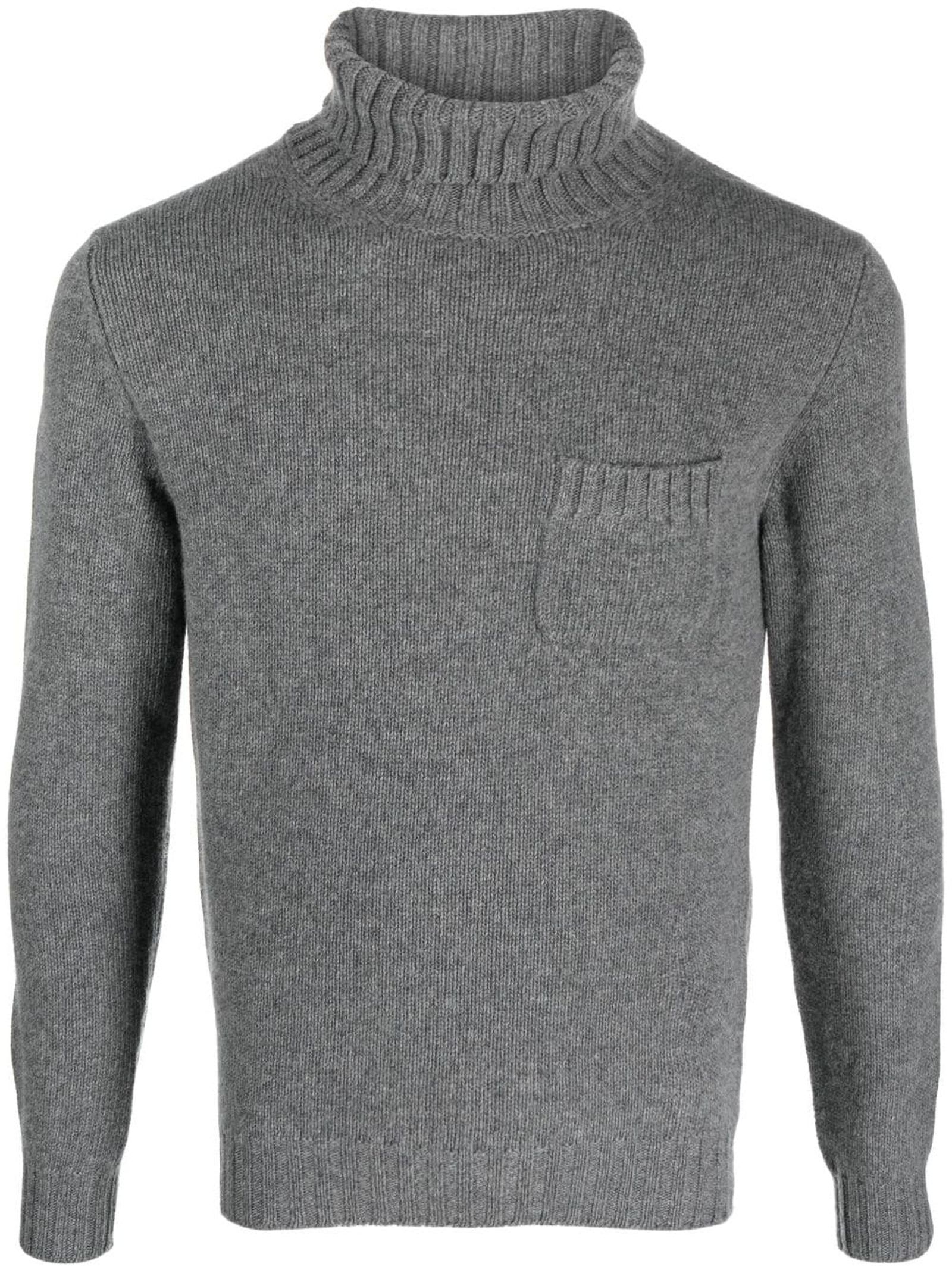 Shop Fedeli Grey Wool-cashmere Blend Jumper Sweater In Grigio Scuro
