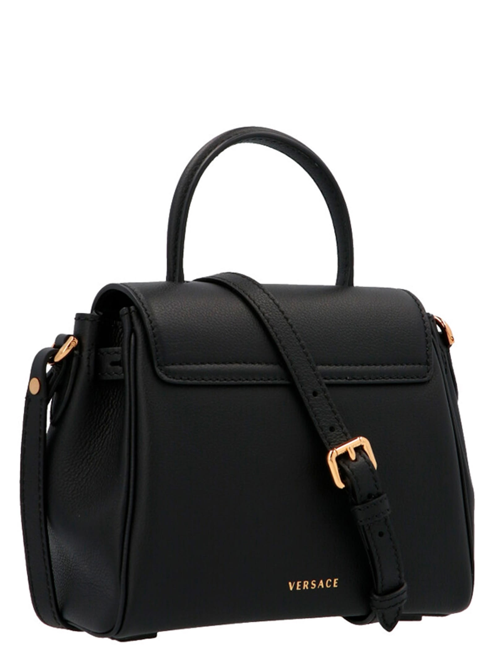 Shop Versace Medusa Handbag In Black