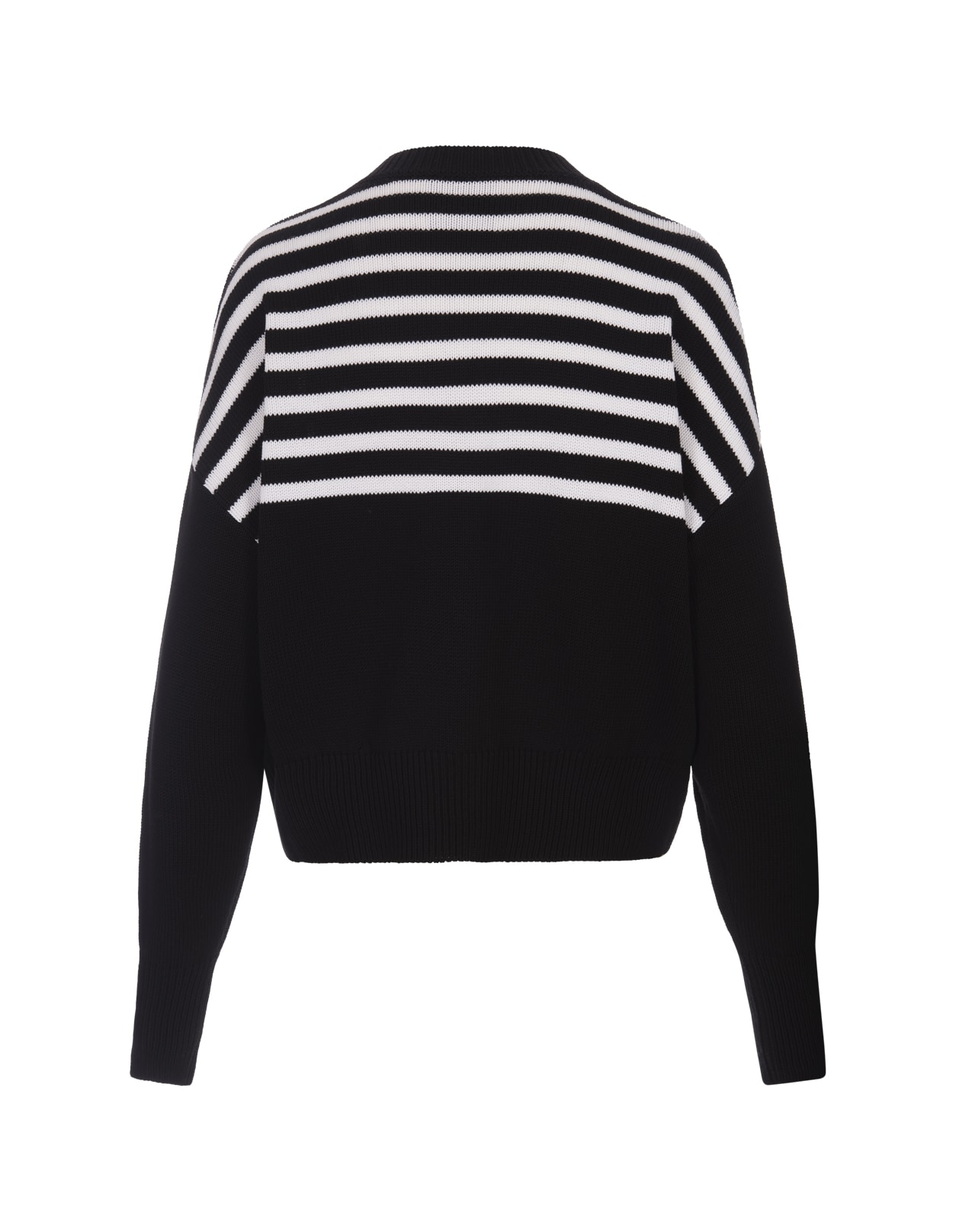 Shop Givenchy 4g Short Striped Pullover In Black Cotton