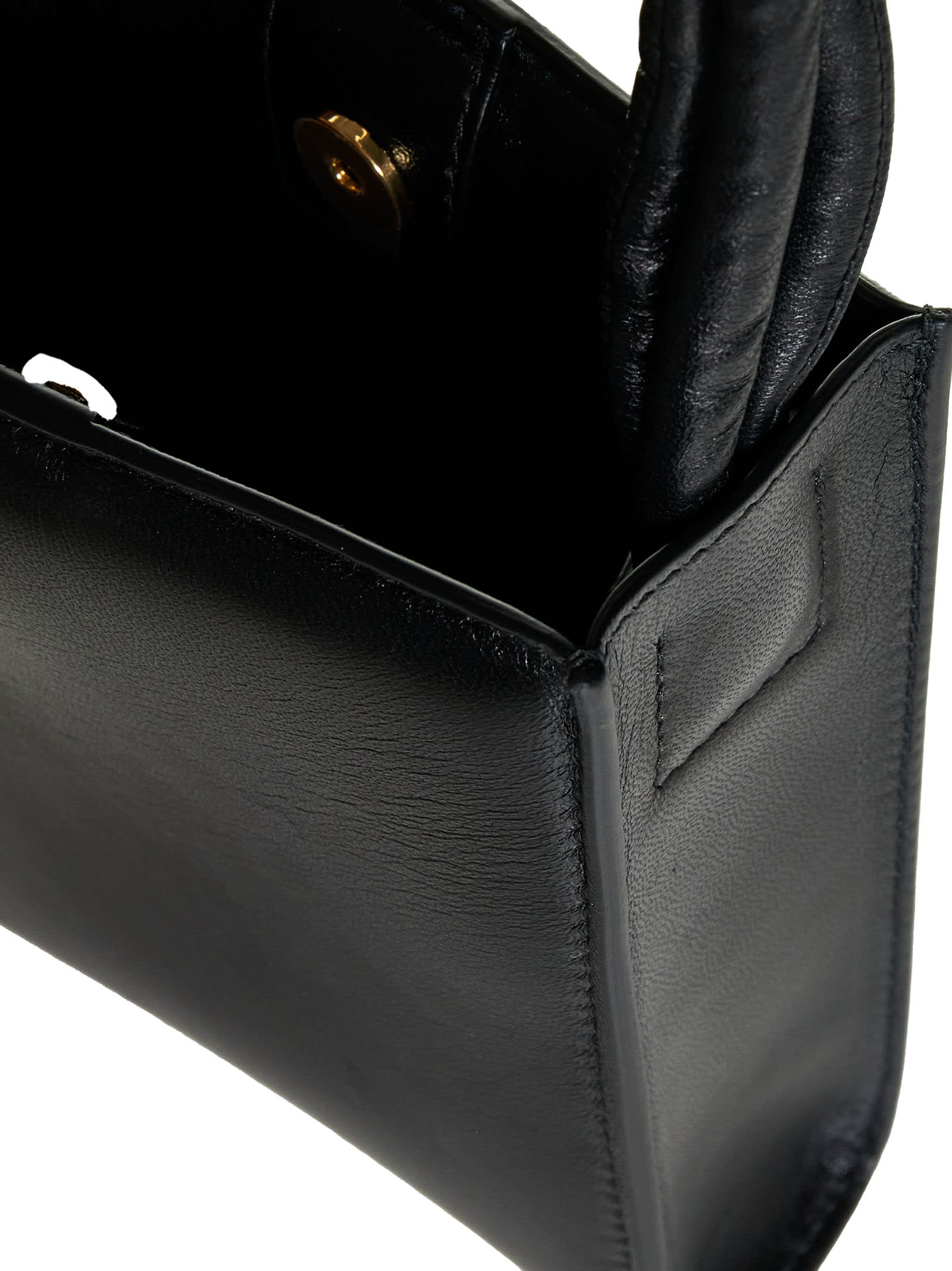 Jil Sander Black Leather Tangle Crossbody Bag In Black