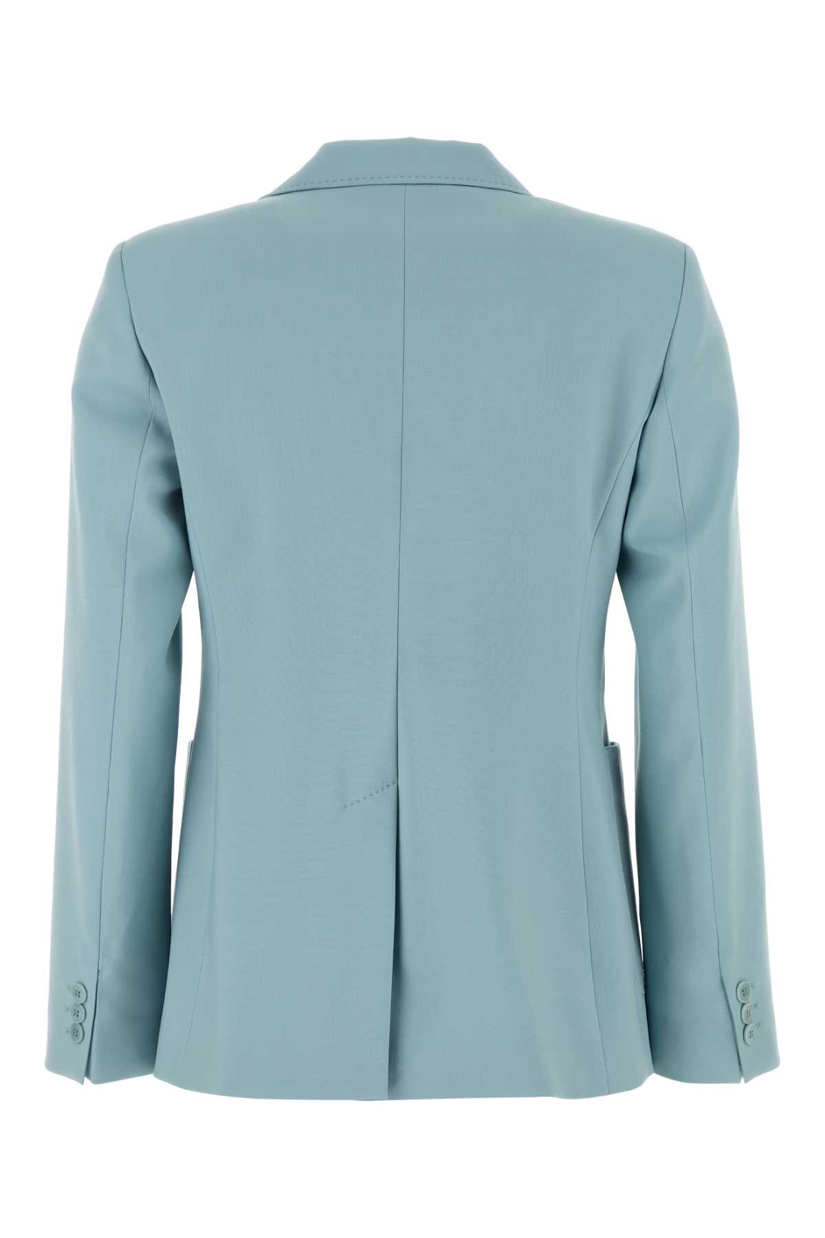 Shop Weekend Max Mara Light Blue Wool Nervoso Blazer In Anice