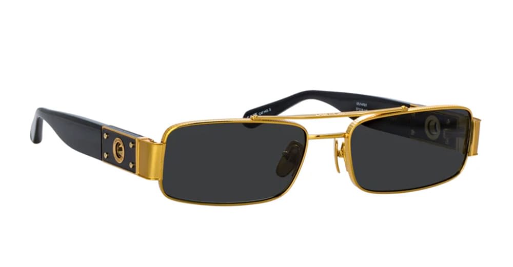 Linda Farrow Joey Sunglasses In Gold