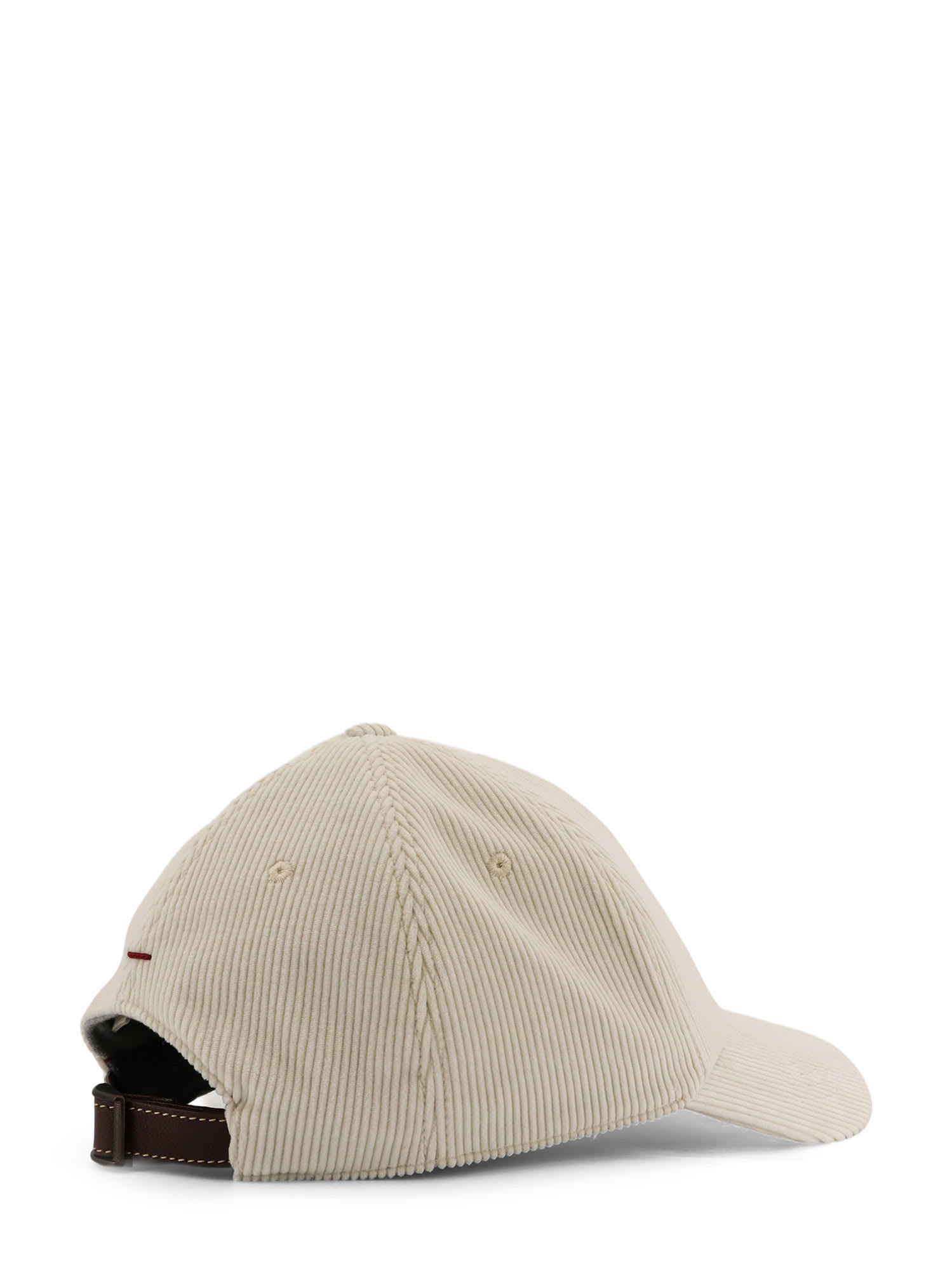 Brunello Cucinelli Men Corduroy Baseball Hat In Neutral