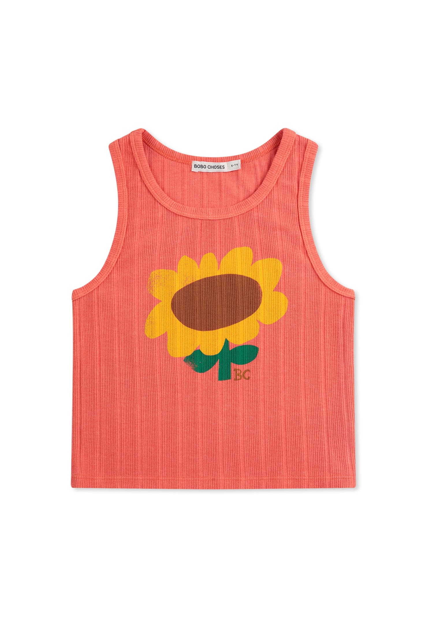 Shop Bobo Choses Red Tank Top For Girl With Sunflower