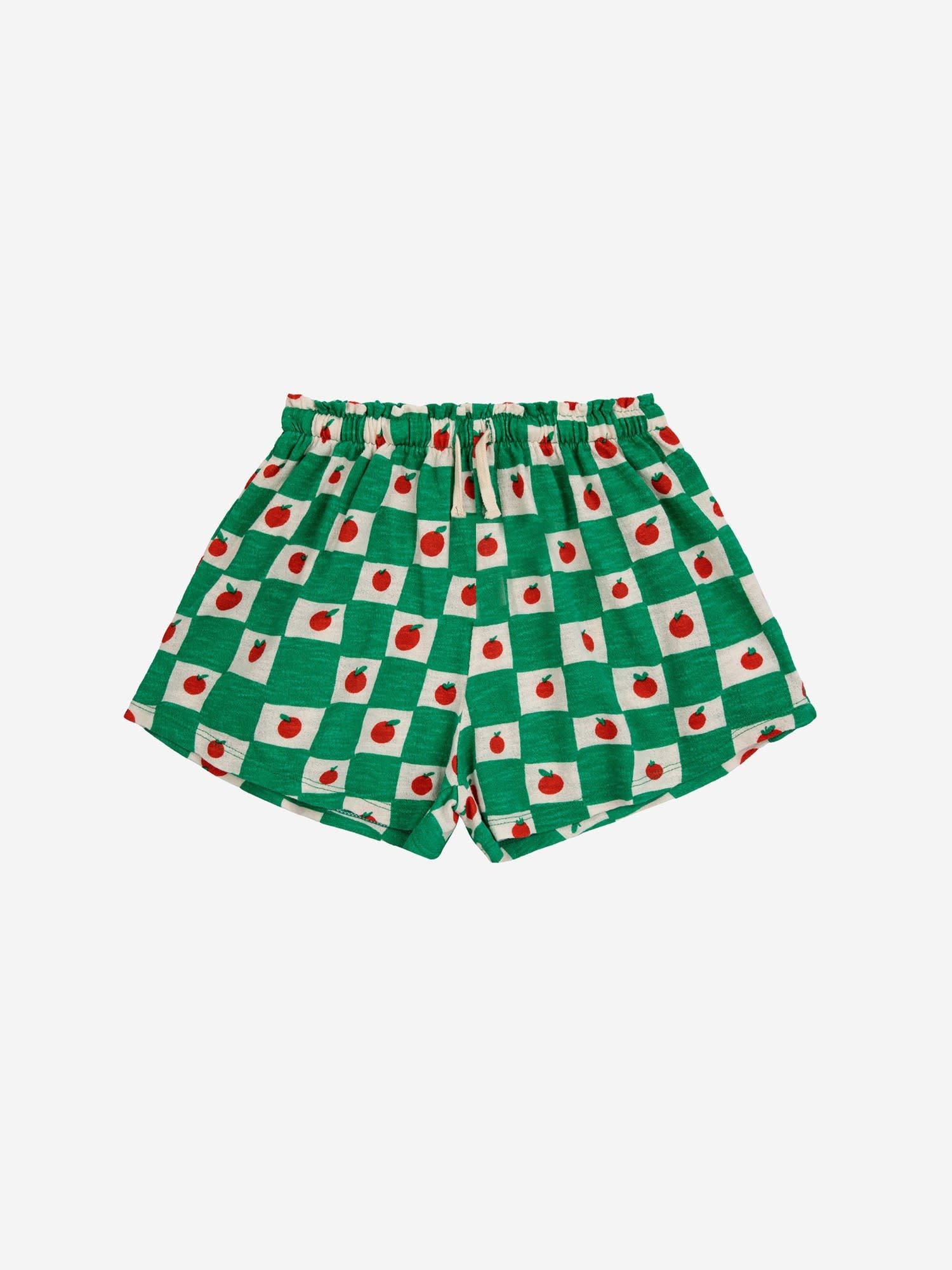 Bobo Choses Colorful Shorts For Kids With Tomatos In Green