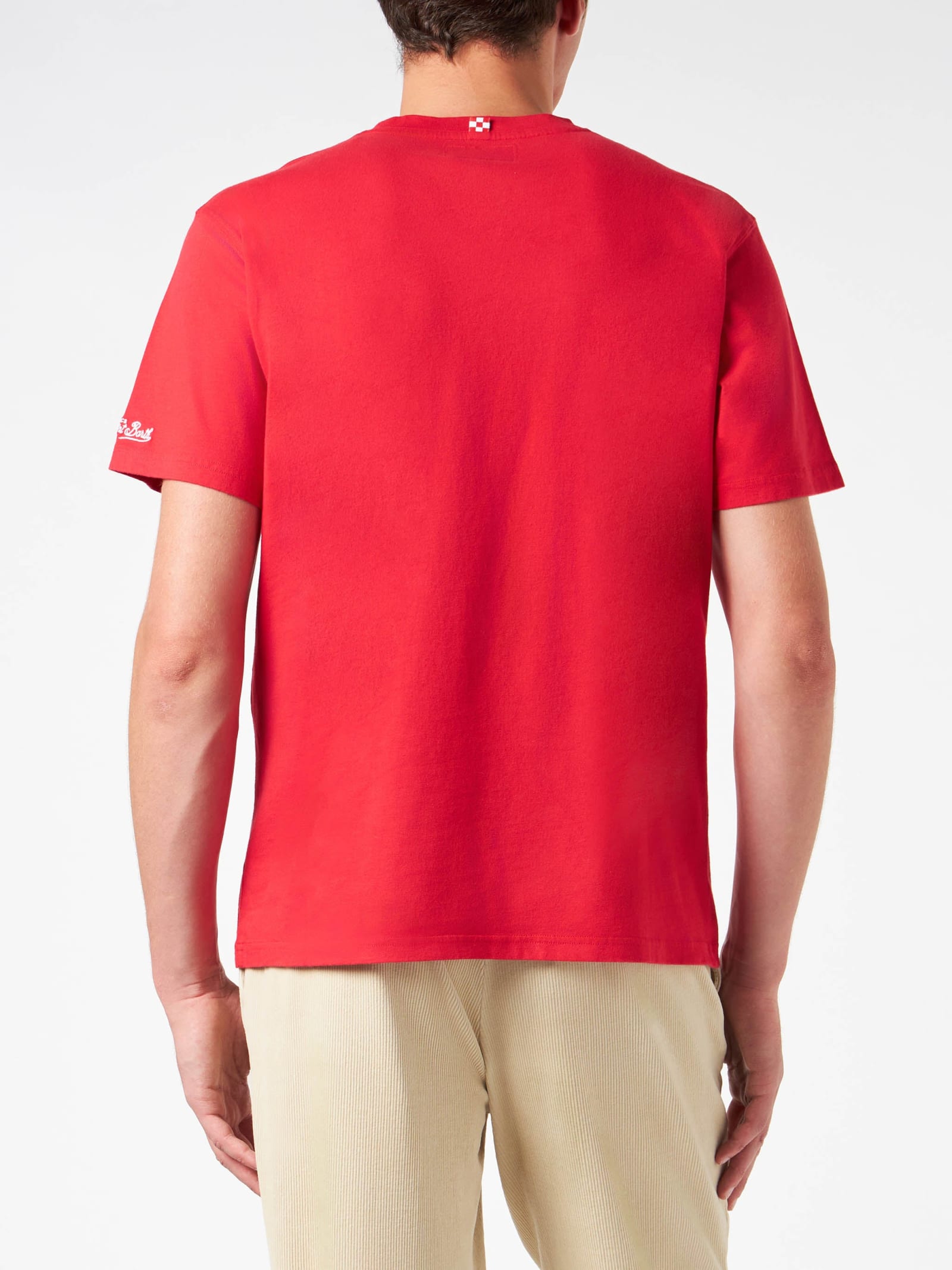 MC2 SAINT BARTH MAN HEAVY COTTON T-SHIRT WITH SAINT BARTH CHRISTMAS PRINT