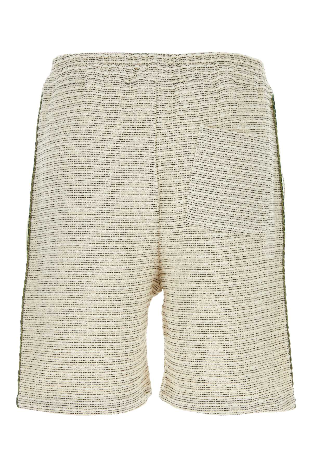 Shop Drôle De Monsieur Two-tone Tweed Bermuda Shorts In Beige