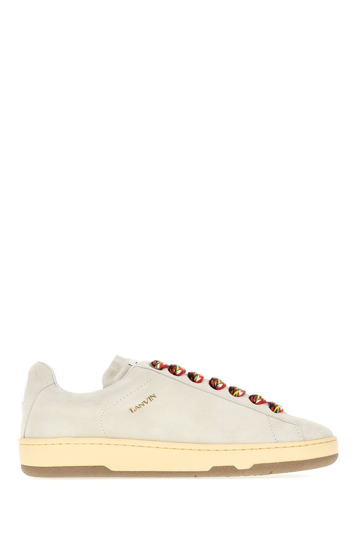 Shop Lanvin Chalk Suede Curb Lite Sneakers In 00