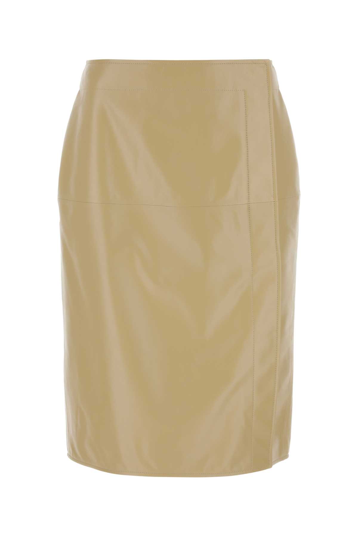 Beige Leather Skirt