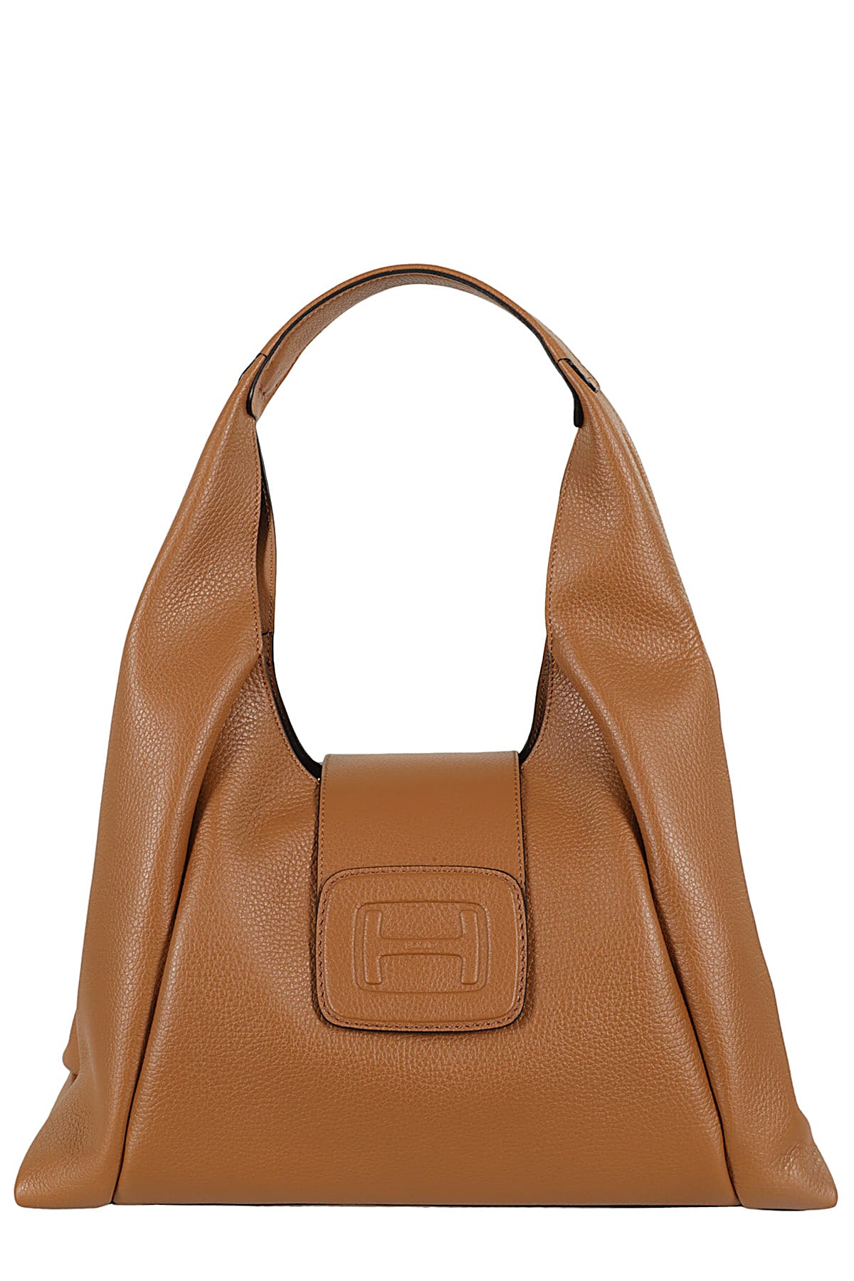 Shop Hogan H Bag Hobo Sacca Media H Embossed In Cognac Scuro