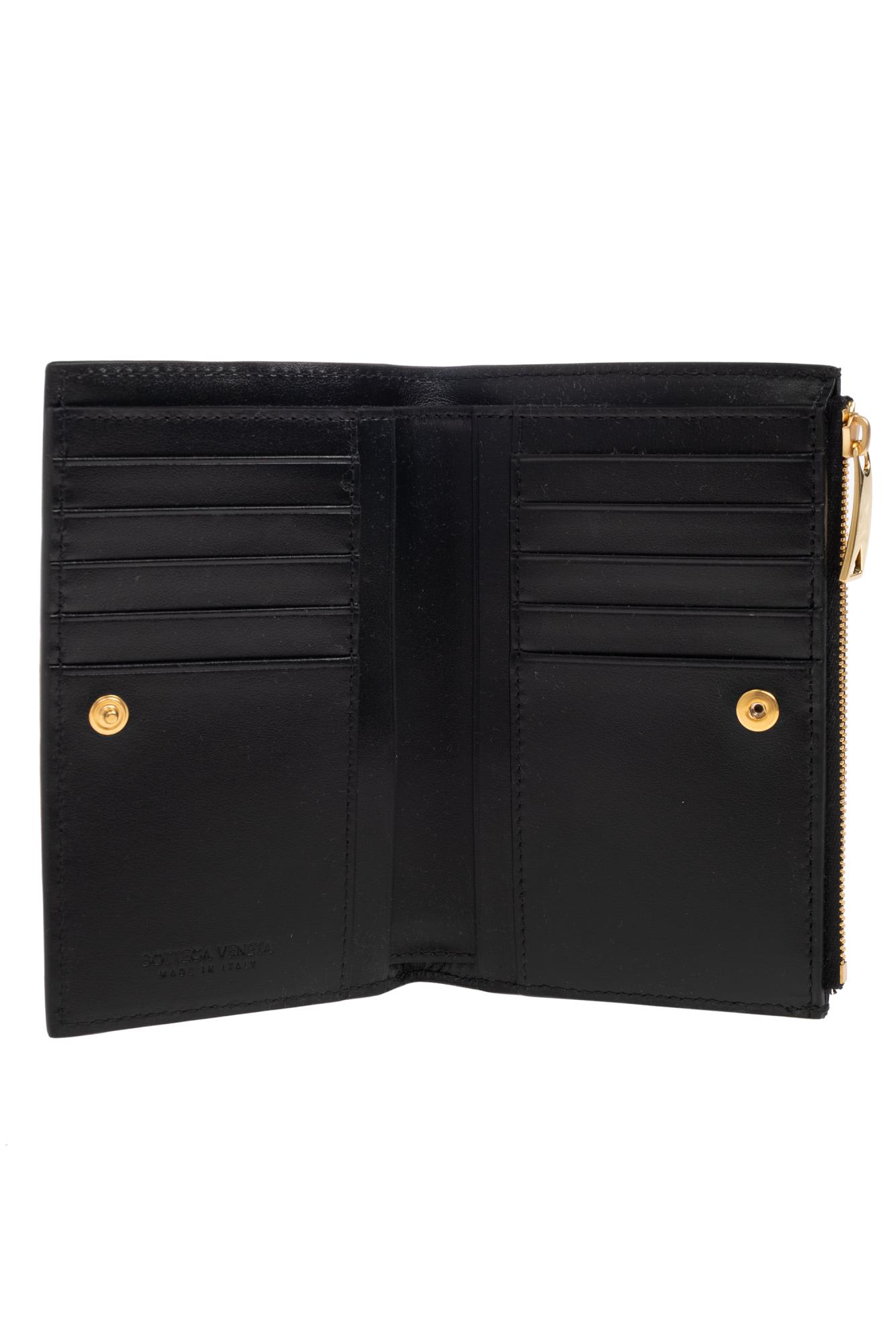 Bottega Veneta Leather Wallet In Black