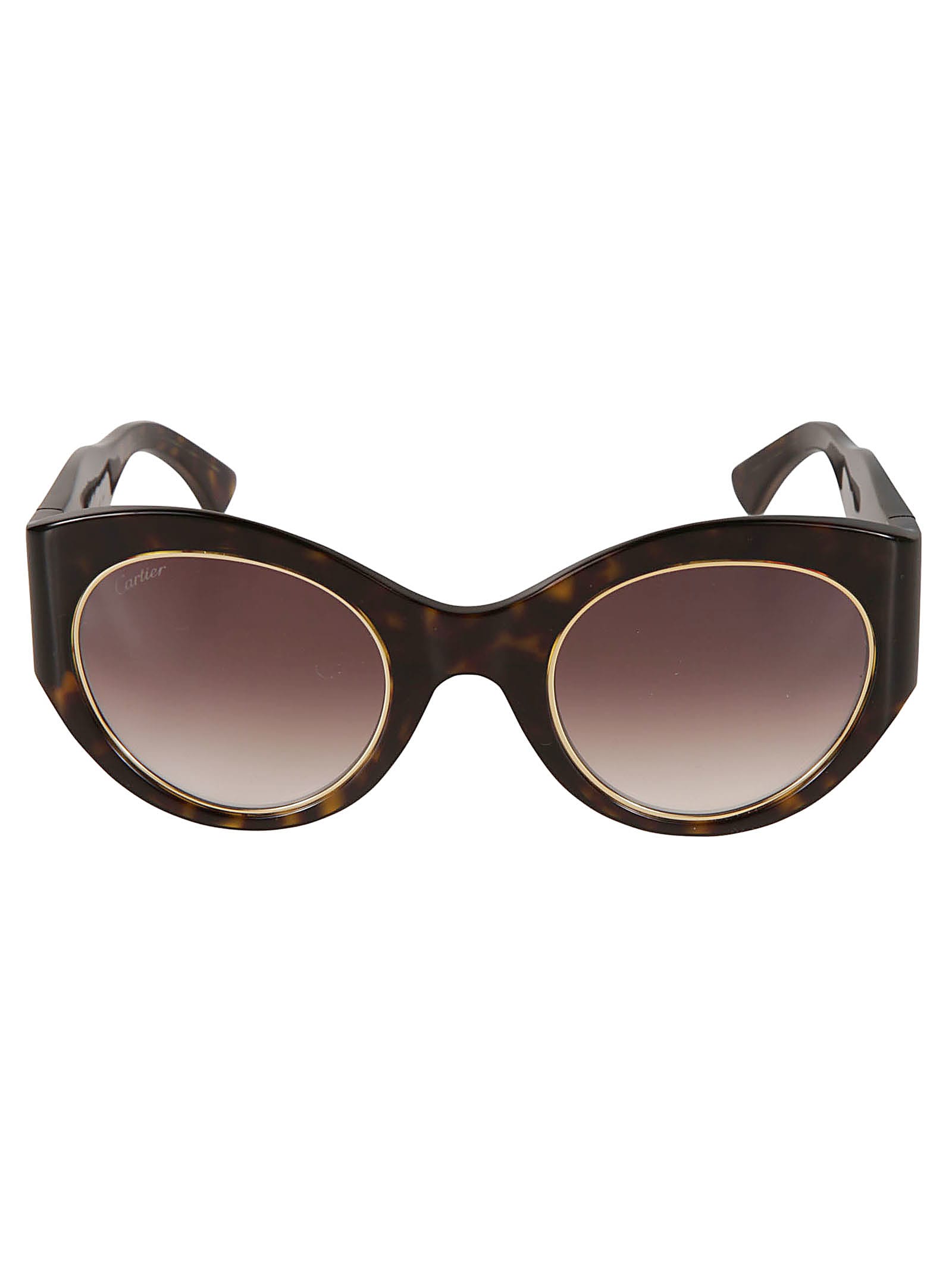 Cartier Cat-eye Round Glasses In Brown