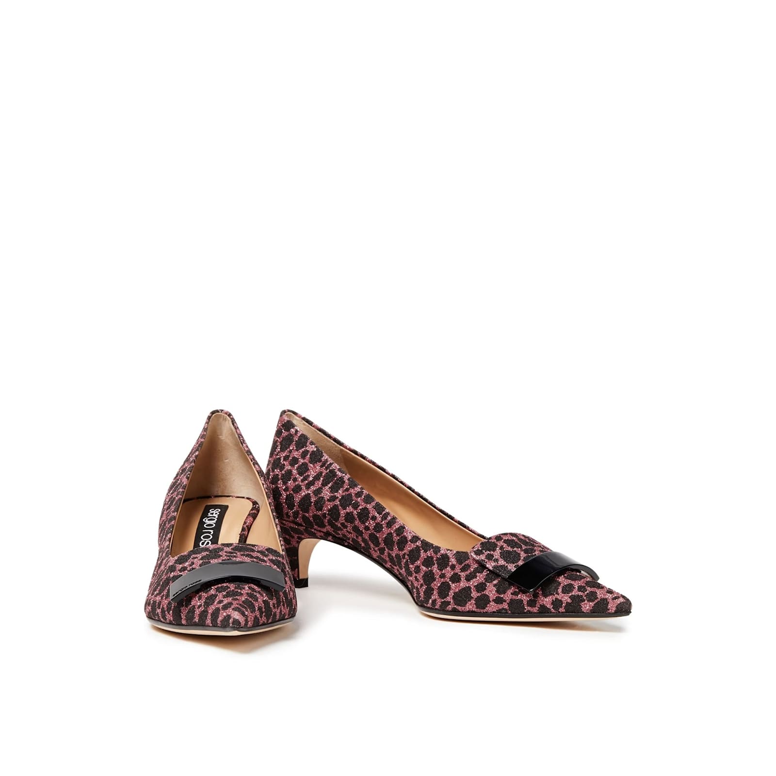 Sergio Rossi Sr1 045 Glitter Pumps With Bow Detail In Pink