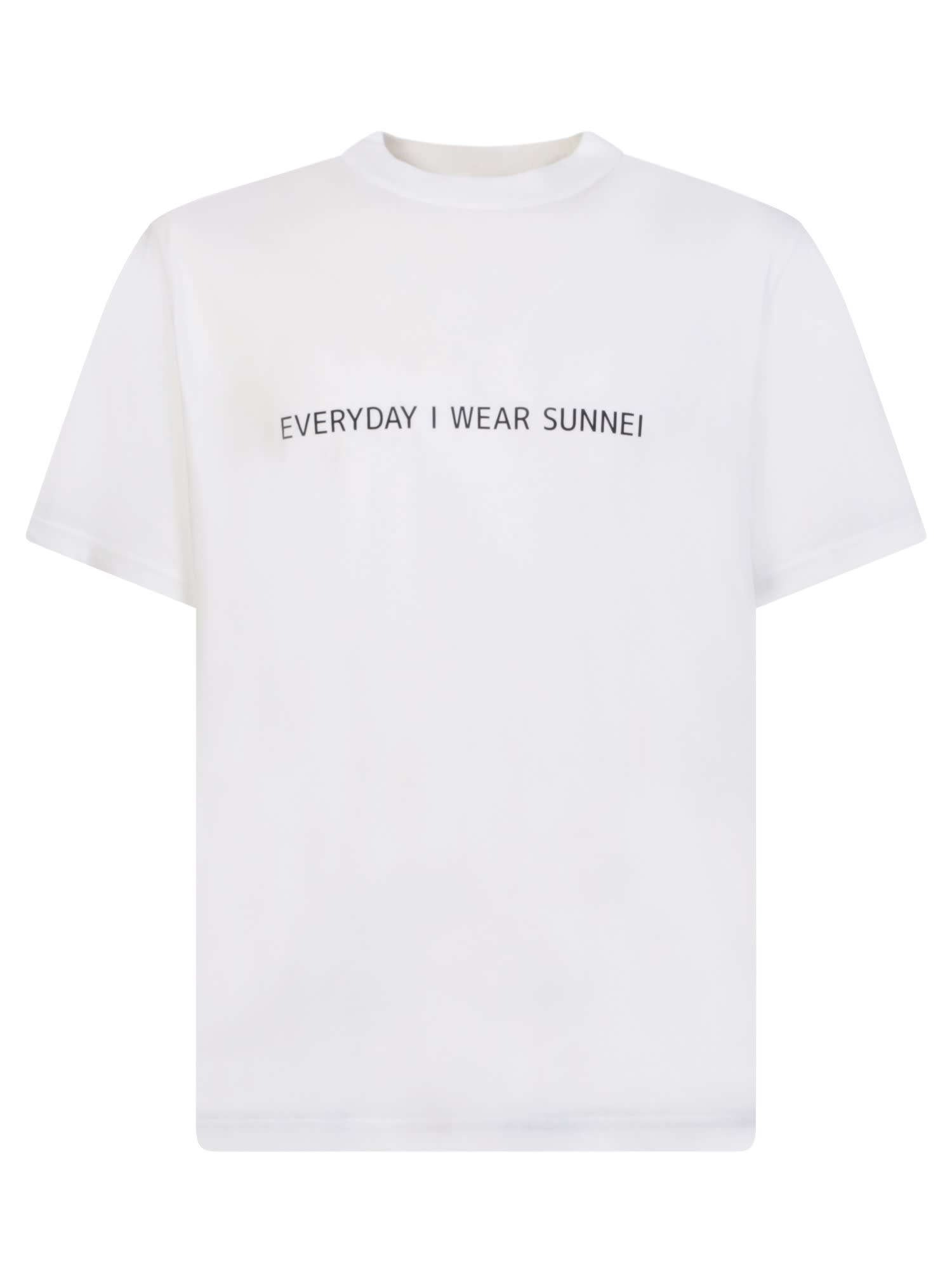 Shop Sunnei T-shirt Everyday I Wear  In White